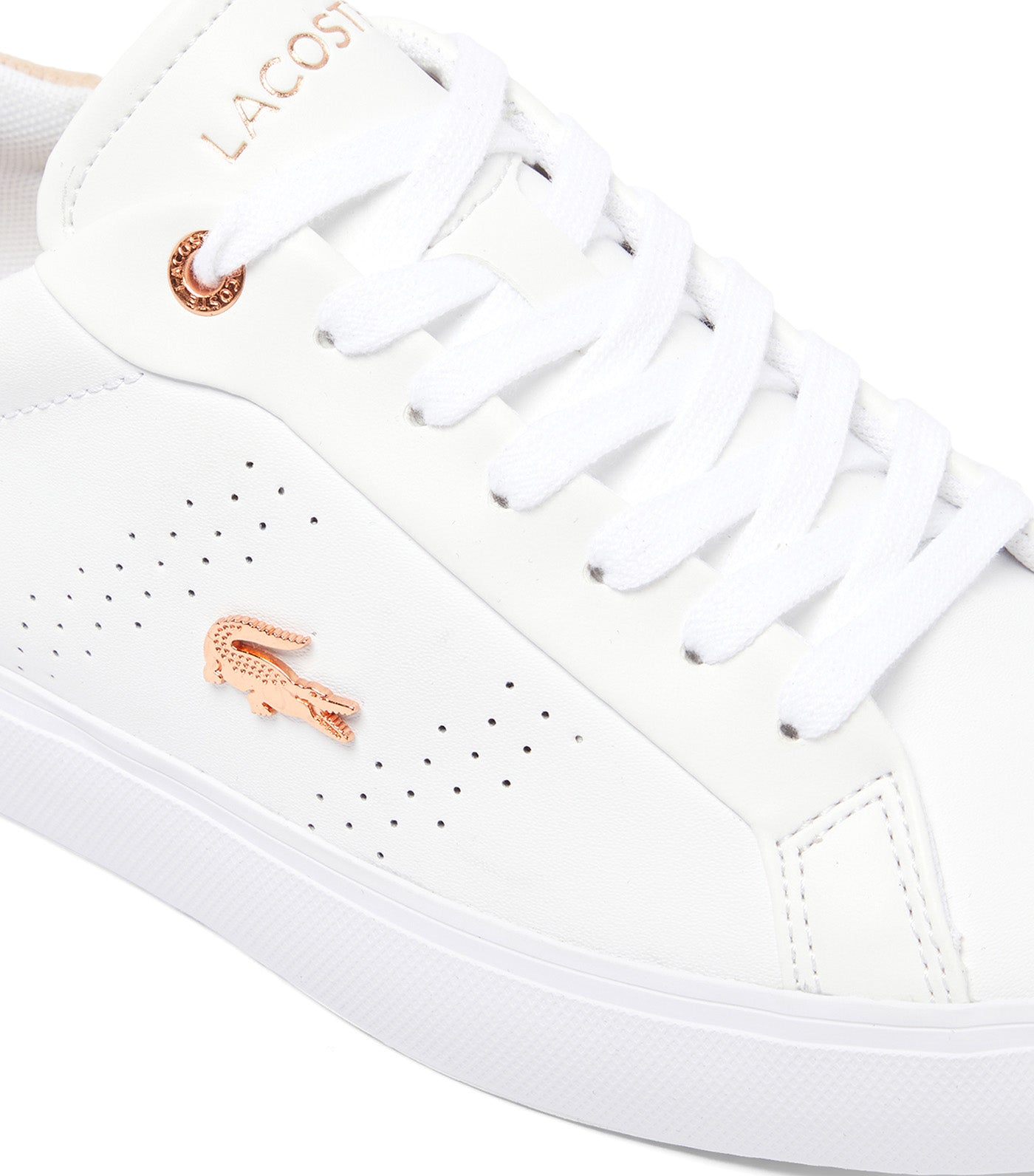 Lacoste Women's Powercourt 2.0 Leather Sneakers White/Light Pink