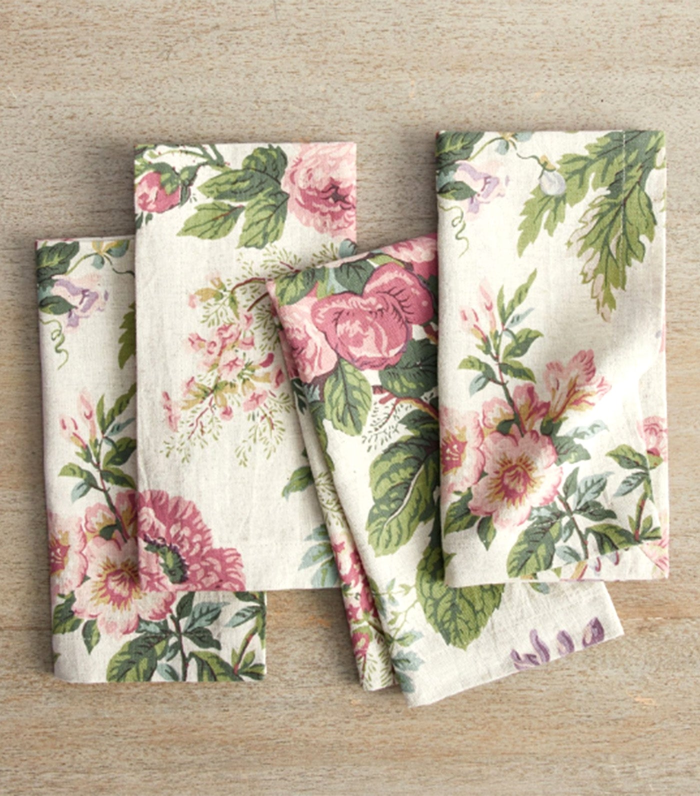 Garden Floral Cotton/Linen Napkins Set of 4
