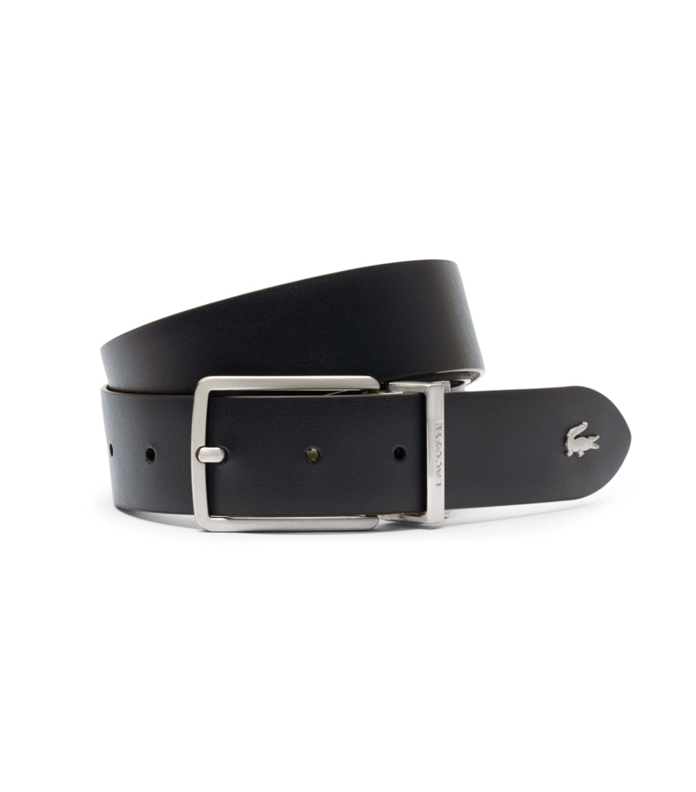 Reversible Leather Belt Noir Marine 166