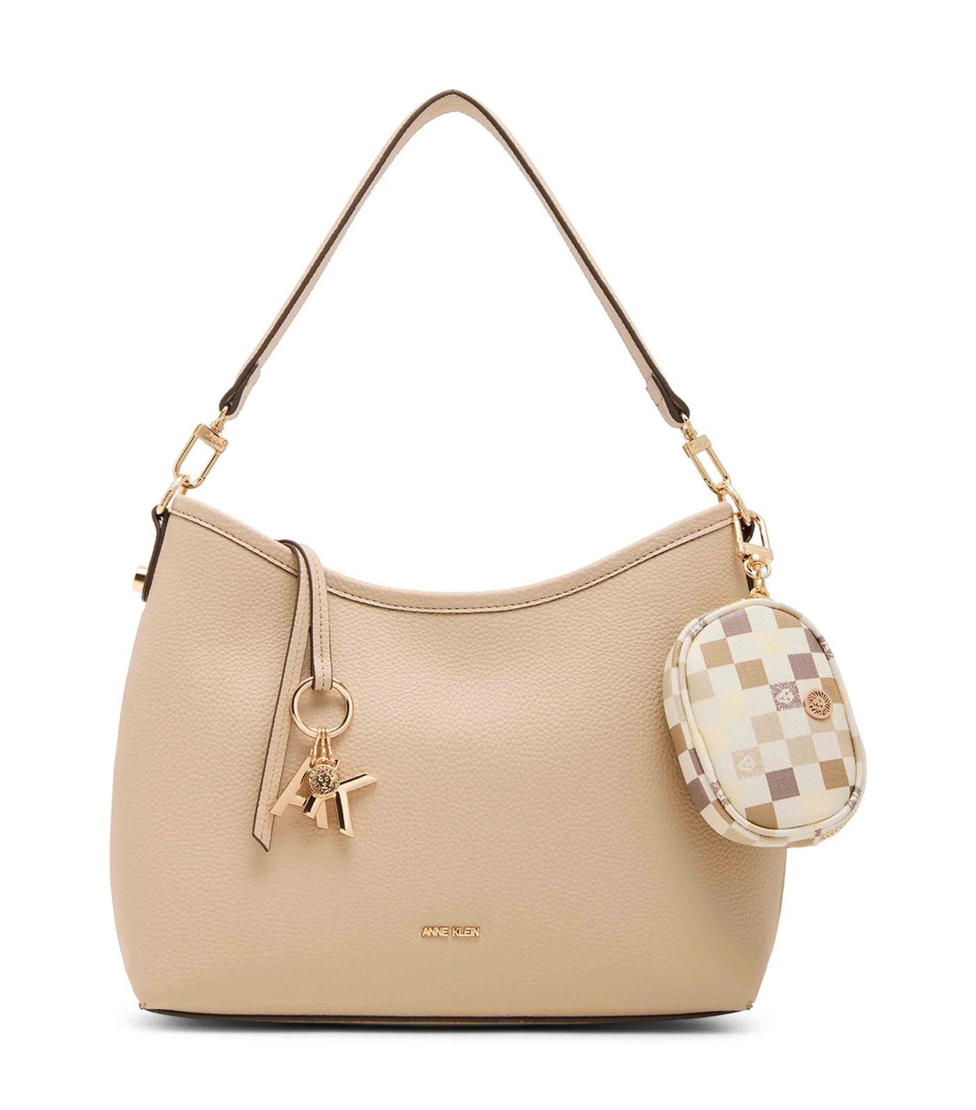 Small Hobo Bag with Convertible Strap Light Brown
