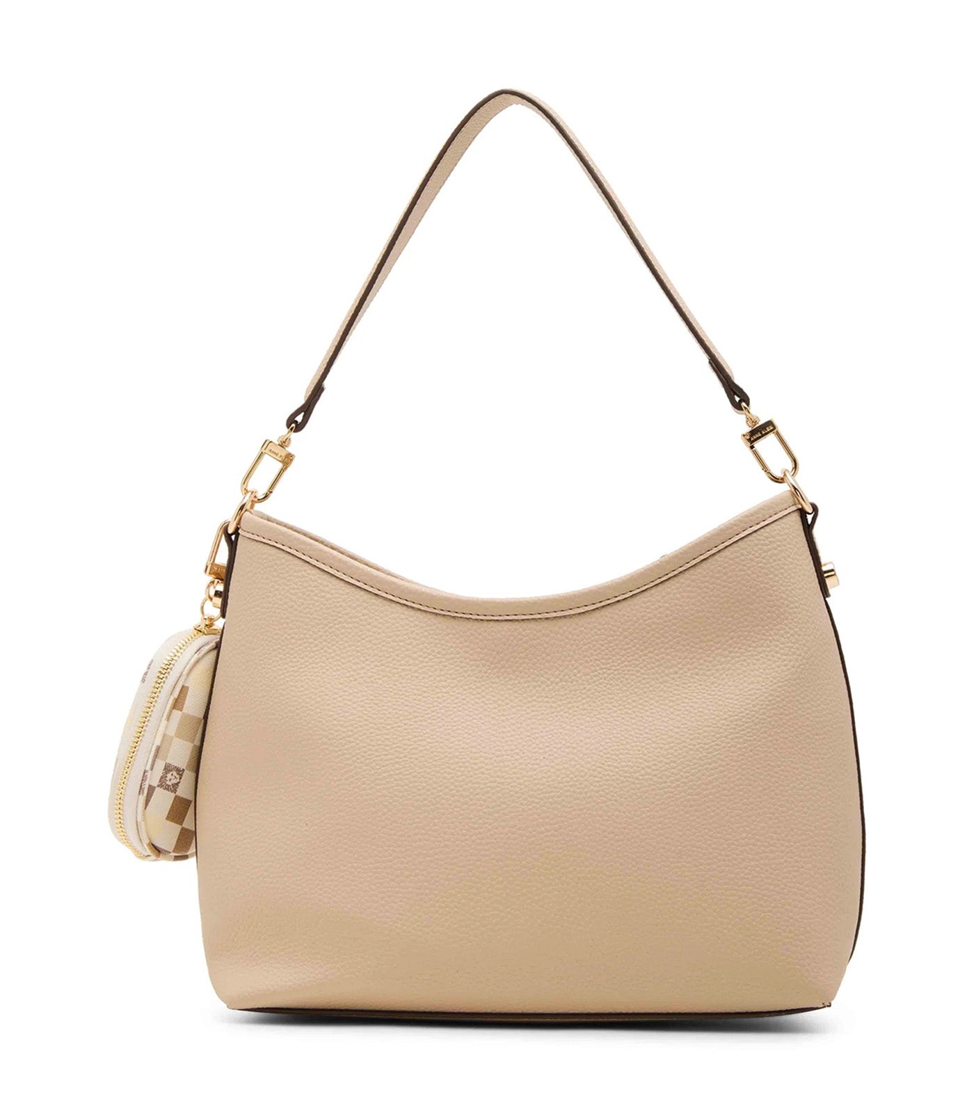 Small Hobo Bag with Convertible Strap Light Brown