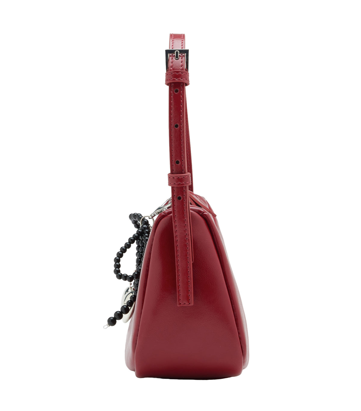 Luna Bow-Charm Slouchy Bag Red