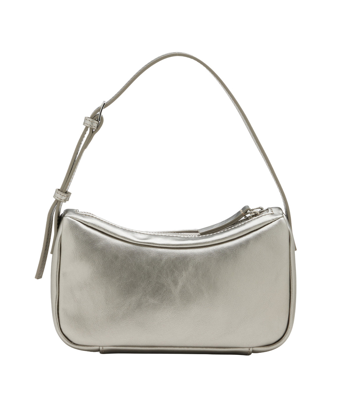 Luna Bow-Charm Slouchy Bag Silver