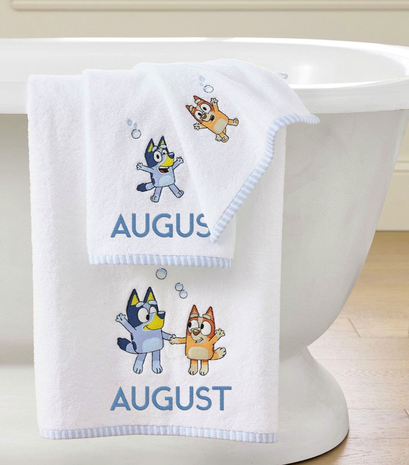 Bluey Bath Towels White