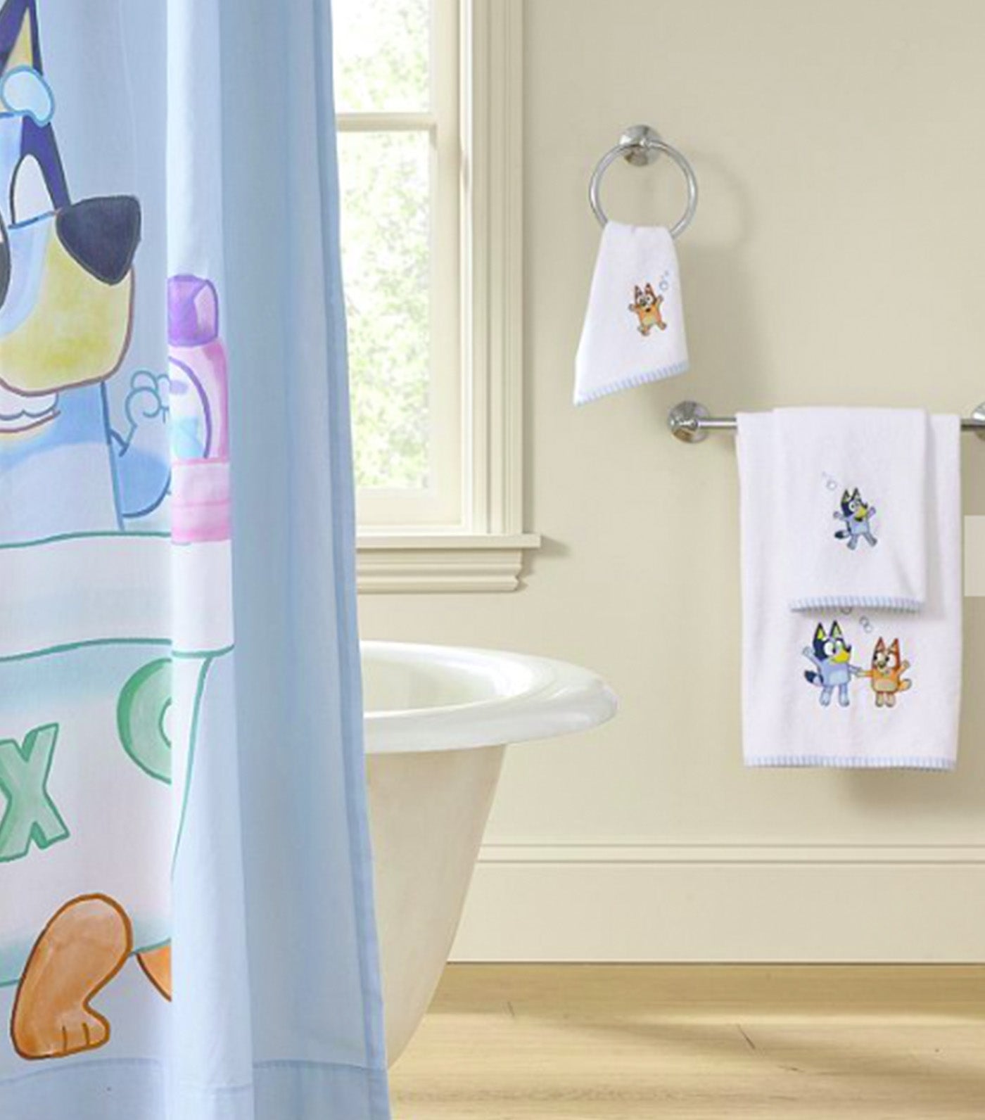 Bluey Bath Towels White