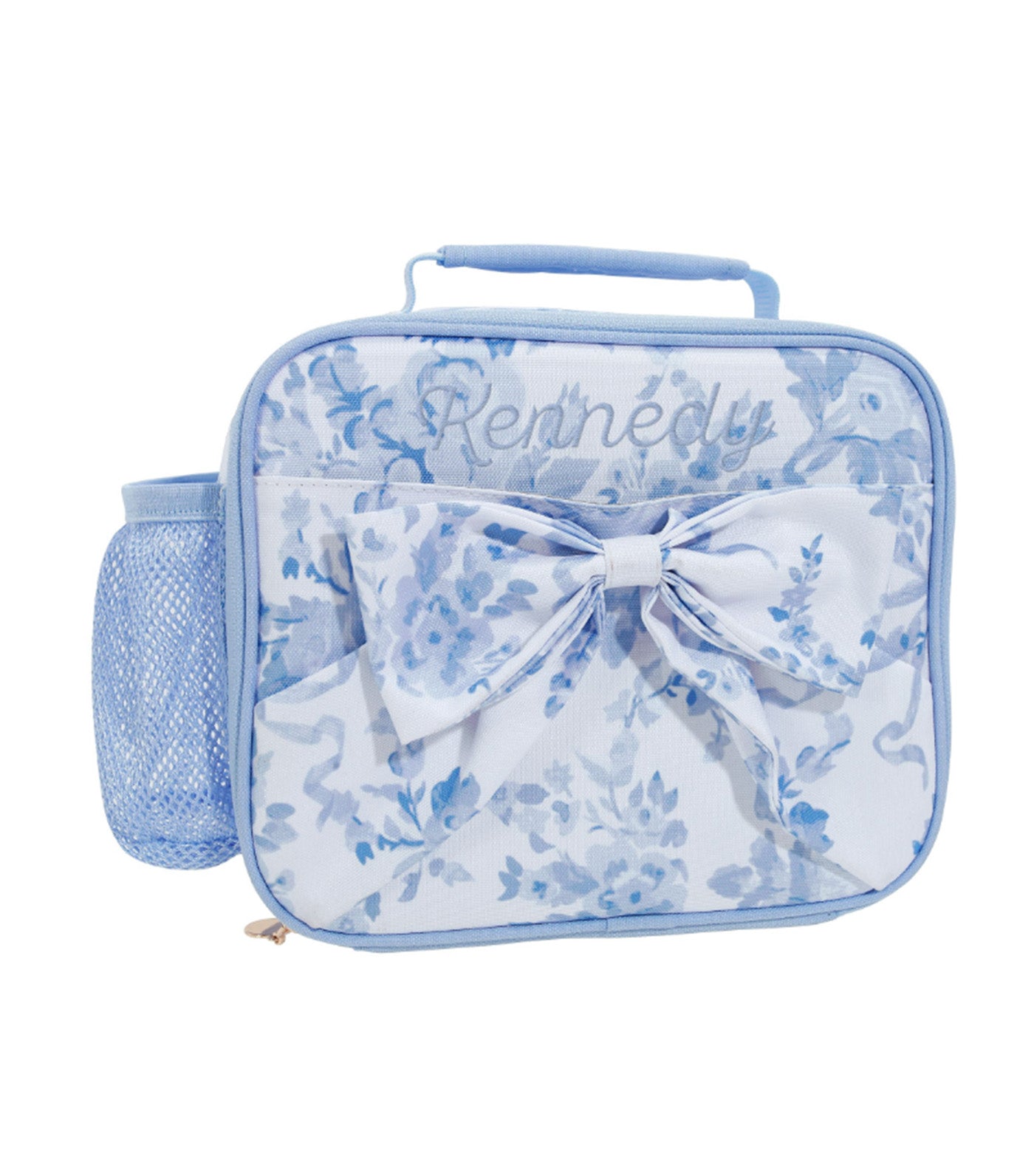 Pottery Barn Kids Mackenzie LoveShackFancy Damask Floral Cold Pack Lunch Box Blue