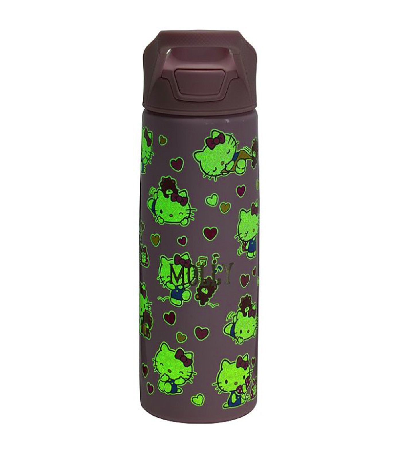 Pottery Barn Kids Mackenzie Hello Kitty® Hearts Glow-in-the-Dark Top Handle Water Bottle Multi