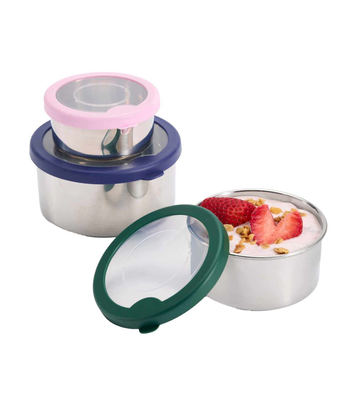 Pottery Barn Kids Spencer Stainless Nesting Container Trio Green