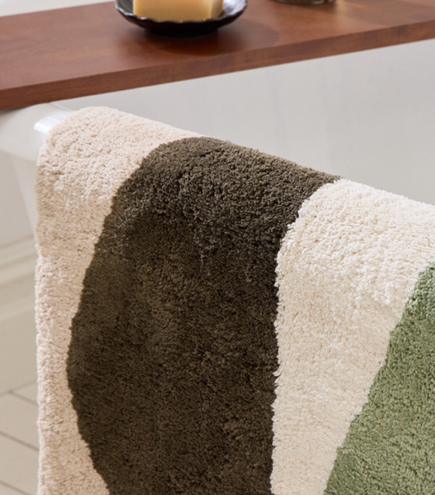 Modern Waves Bath Mat Celadon Multi