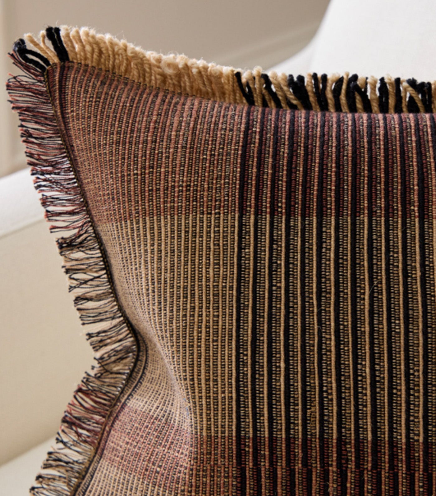 Graphic Plaid Pillow Cover Camel