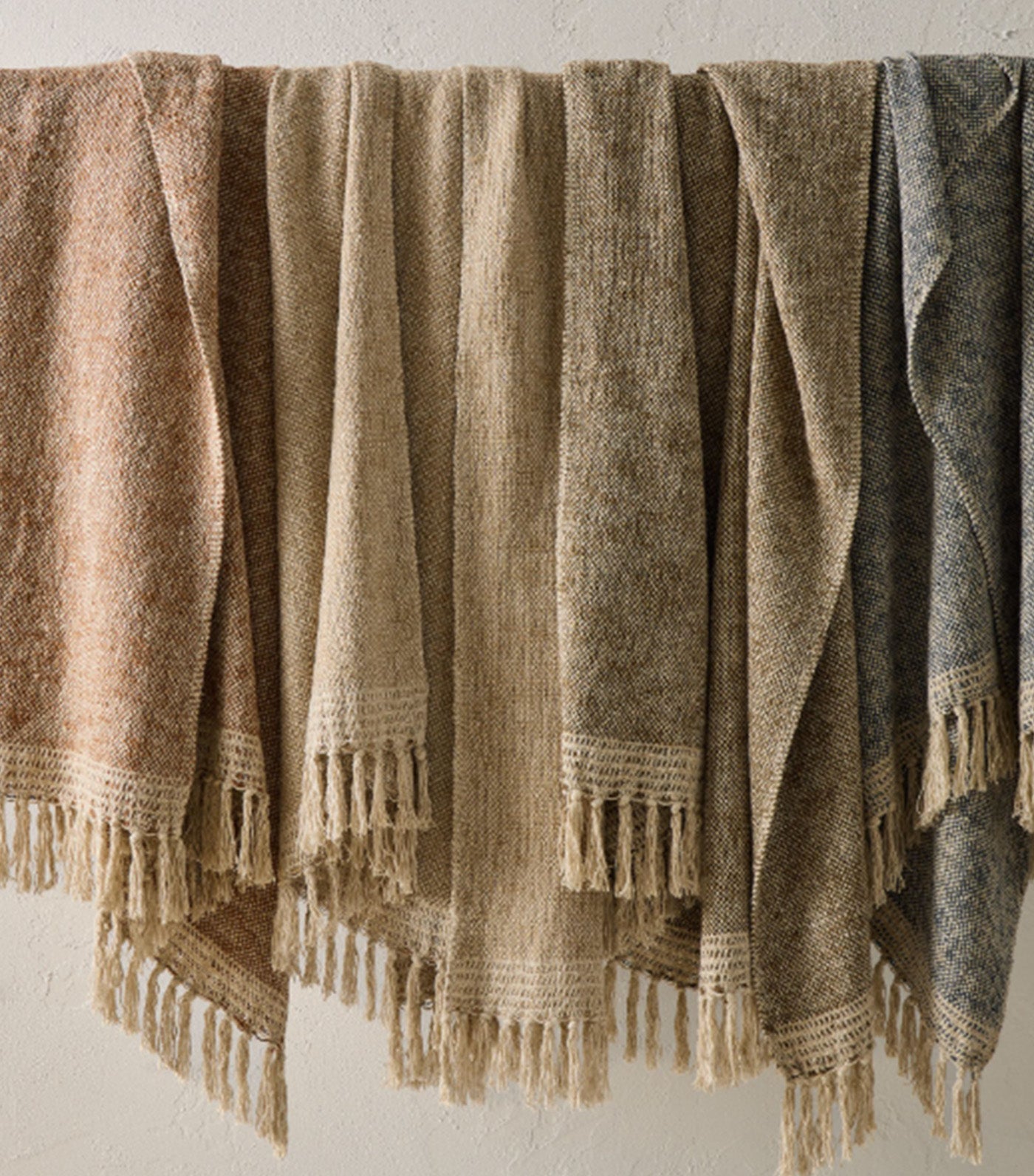 Two-Tone Chunky Linen Throw