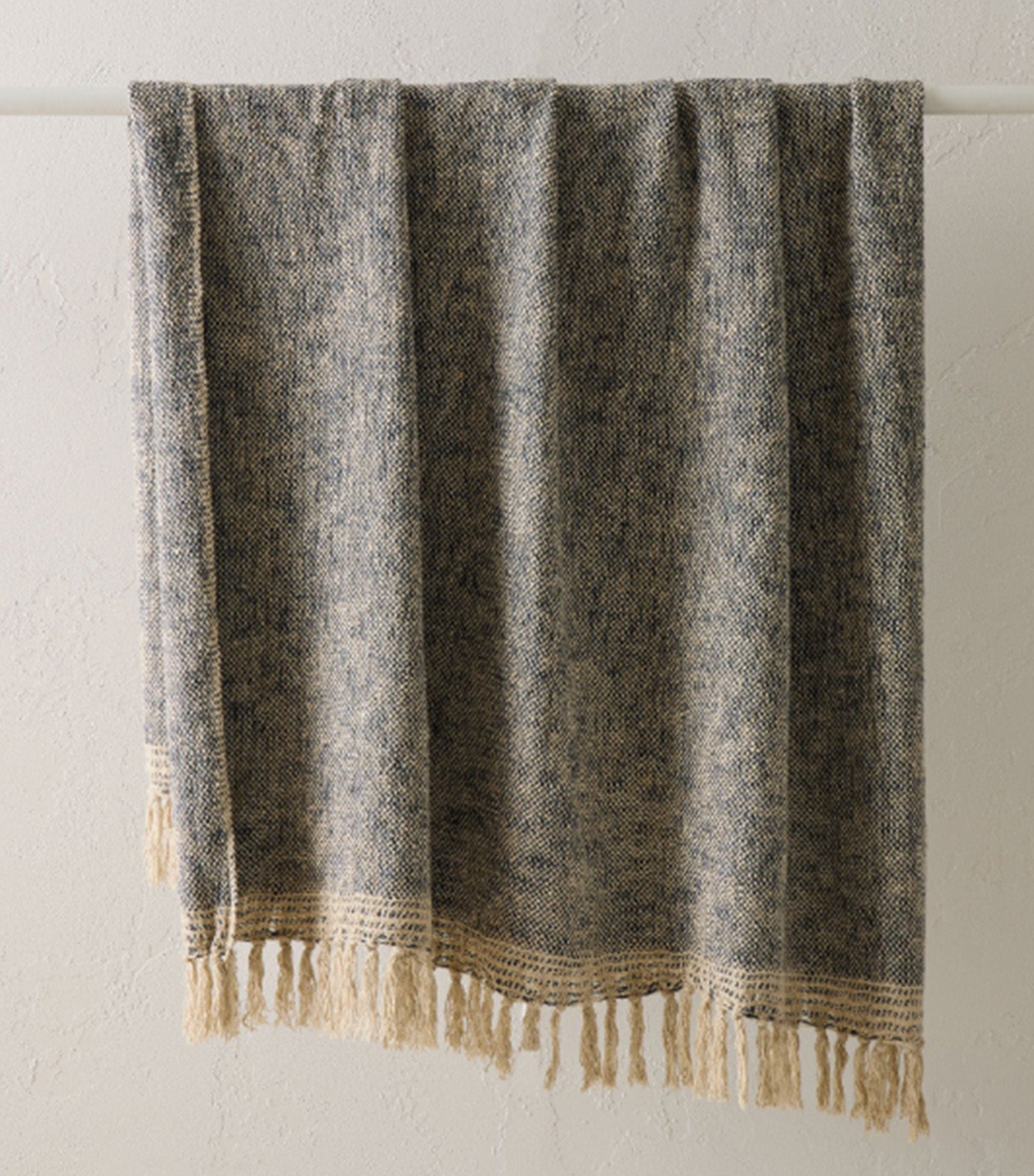 Two-Tone Chunky Linen Throw