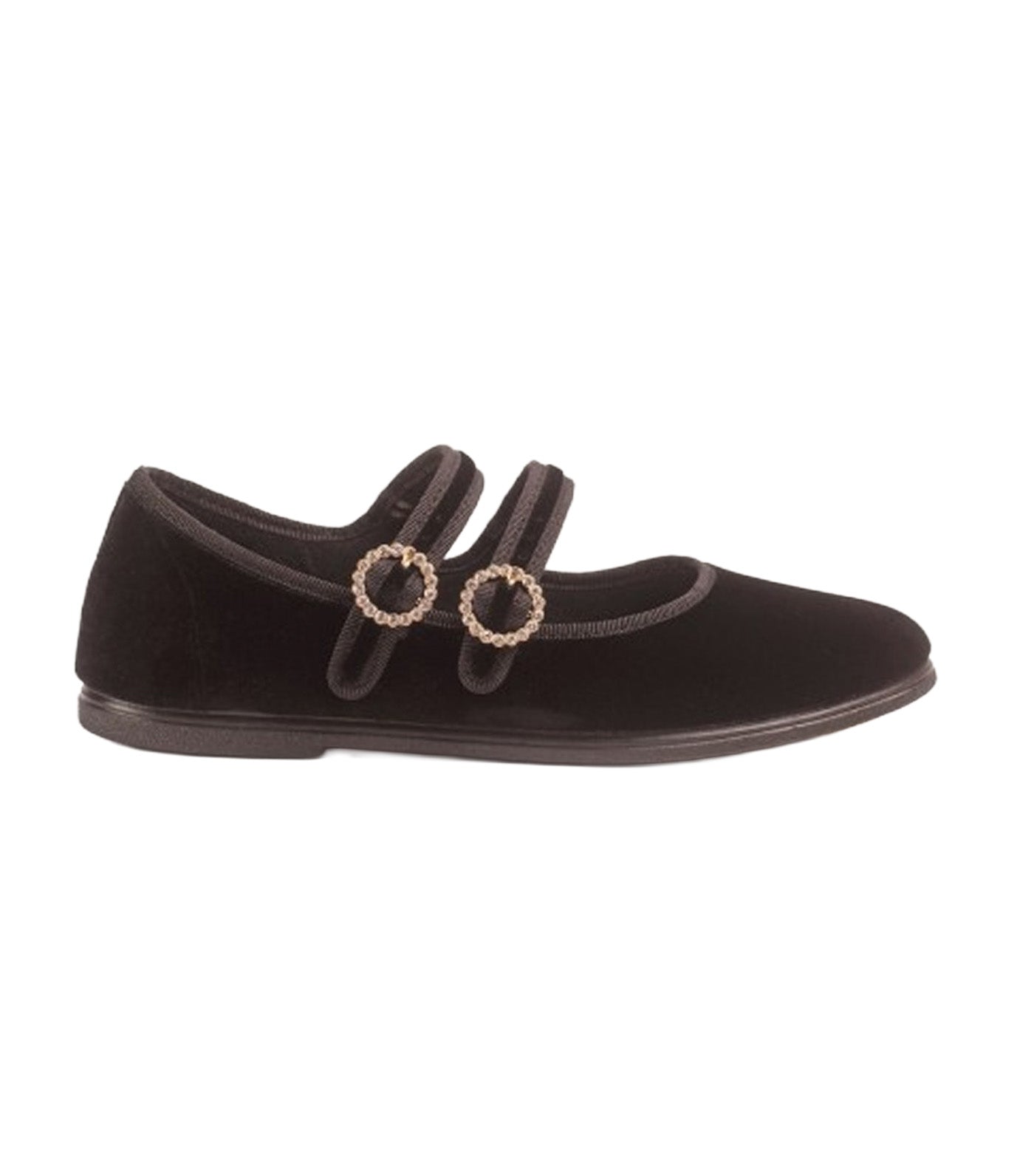 Macarena Rania 26 Terciopelo Ballet Flats Negro