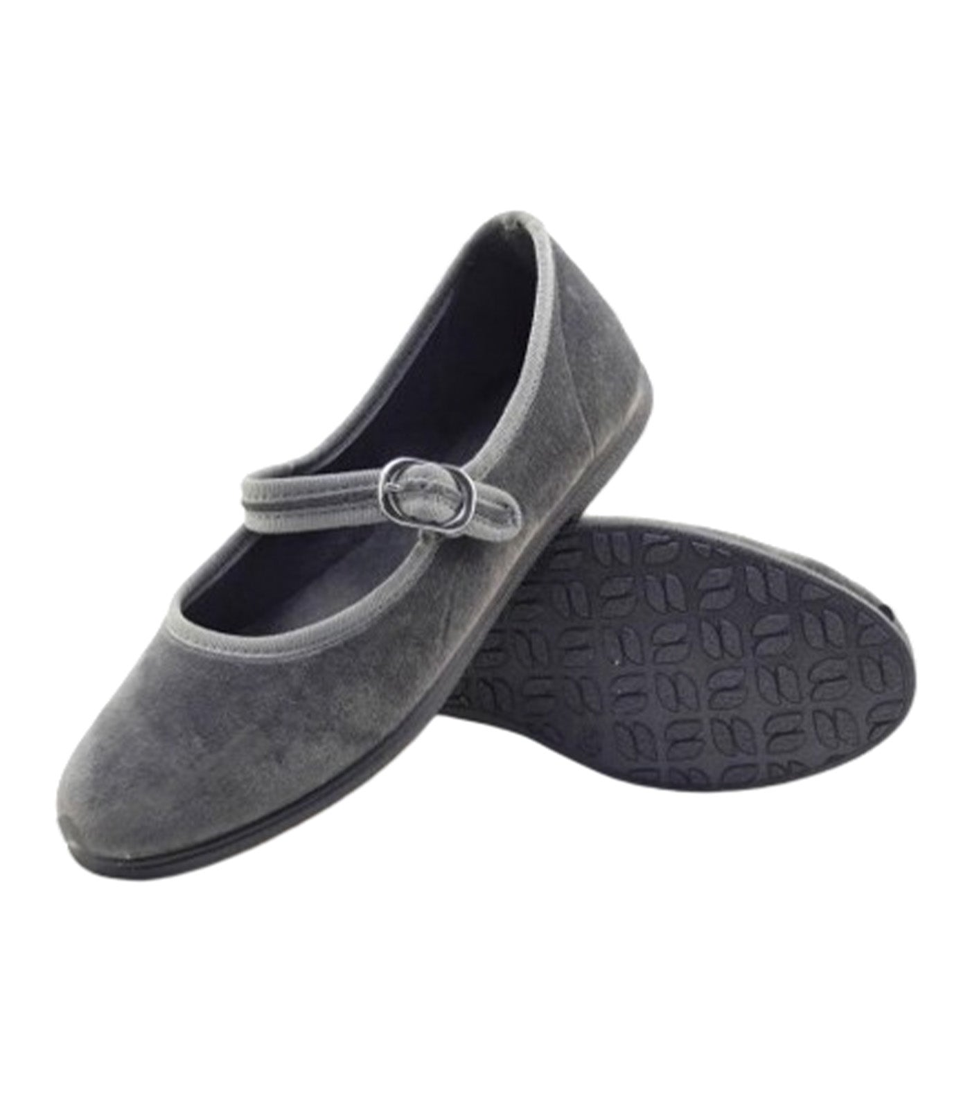Macarena Rania Terciopelo Ballet Flats Gris
