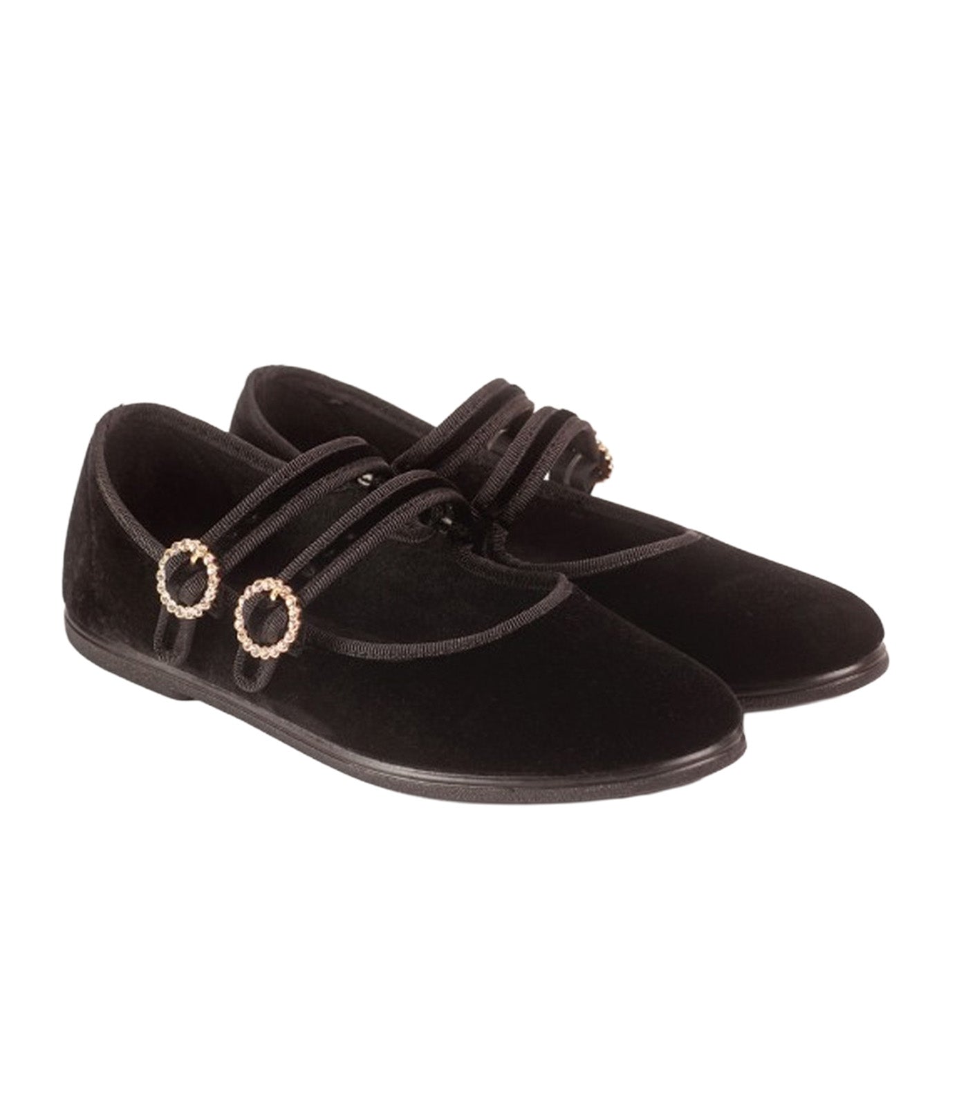 Macarena Rania 26 Terciopelo Ballet Flats Negro