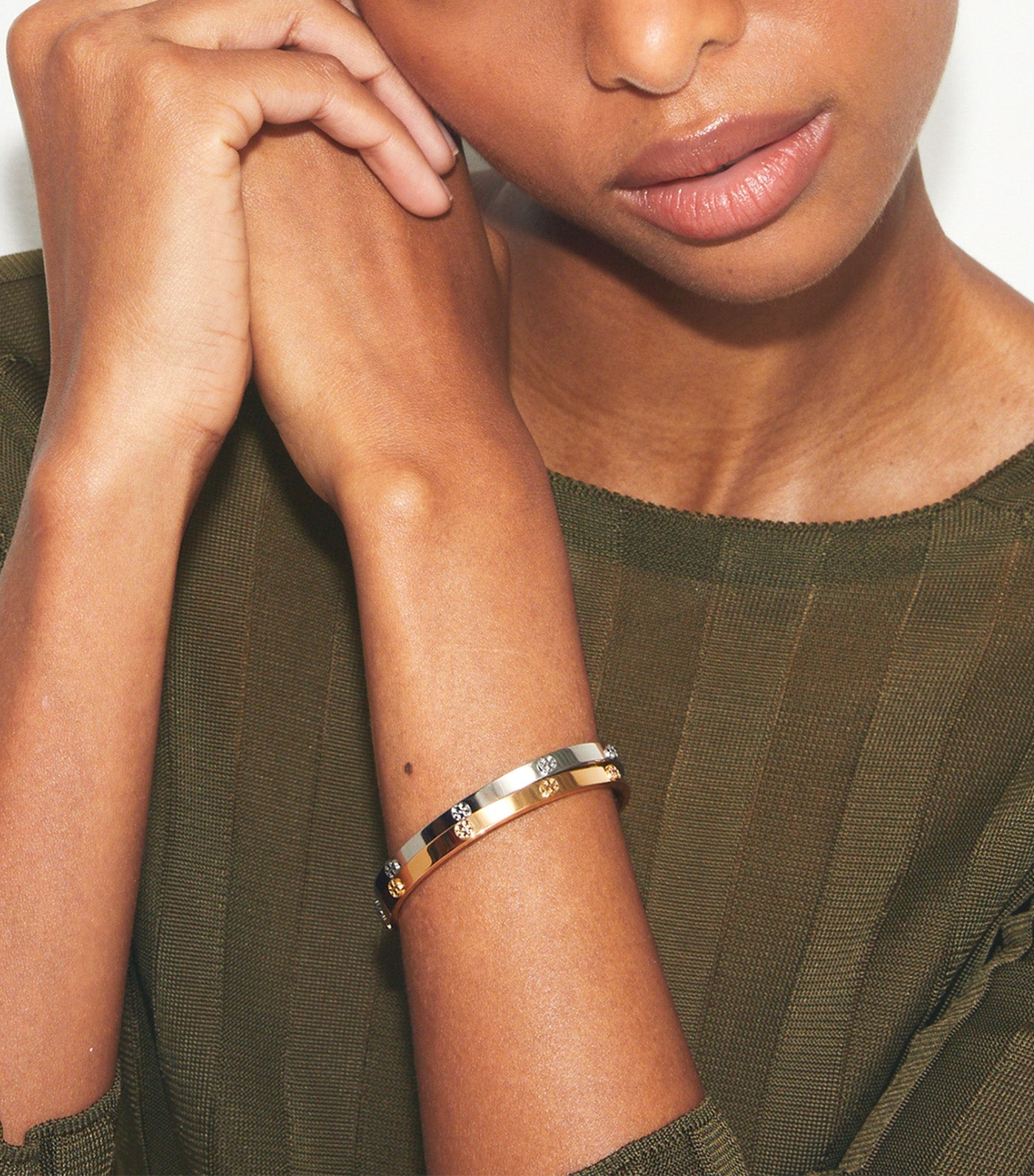 Tory Burch Thin Miller Stud Cuff Tory Gold