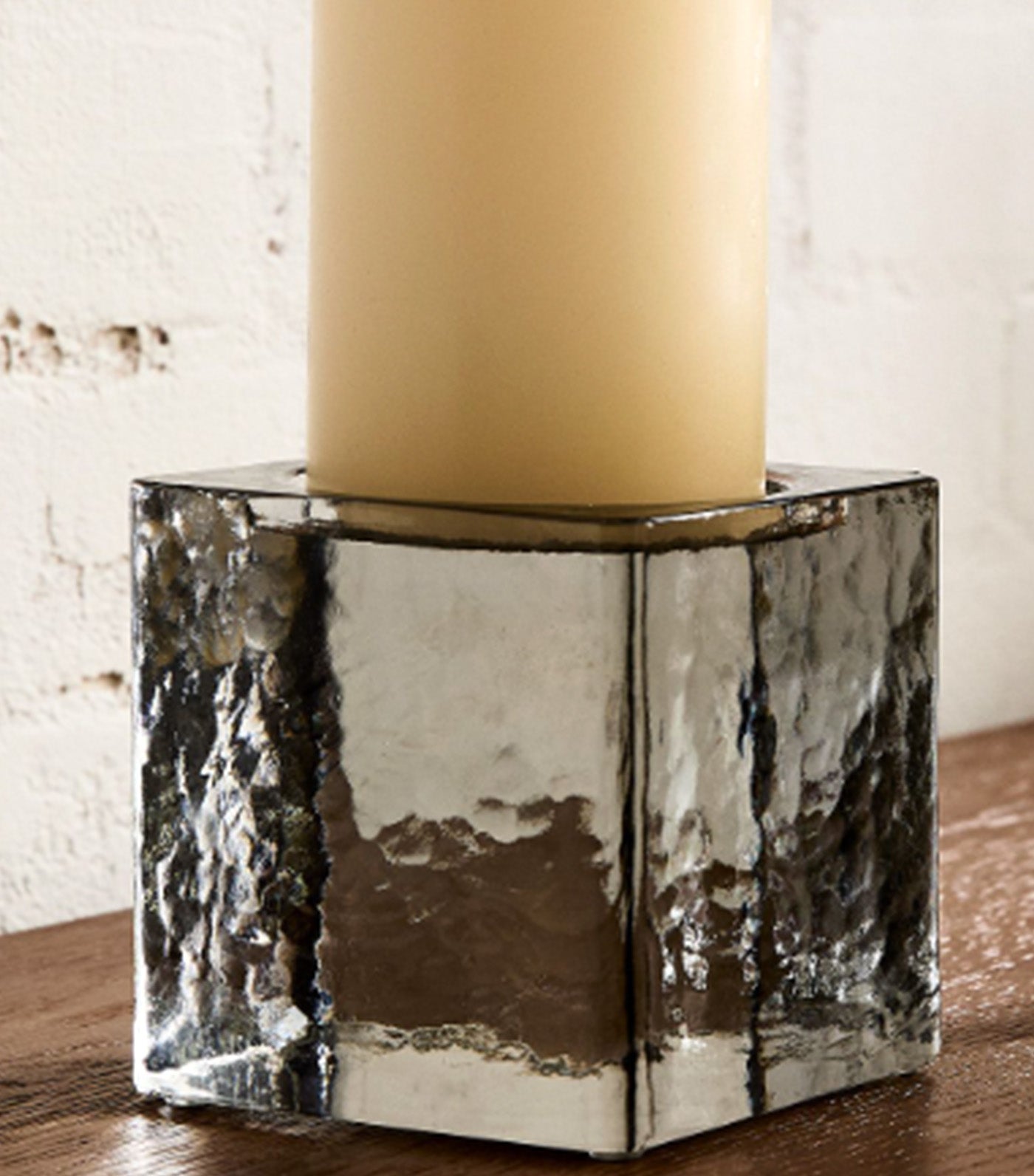 Cast Glass Pillar Holder