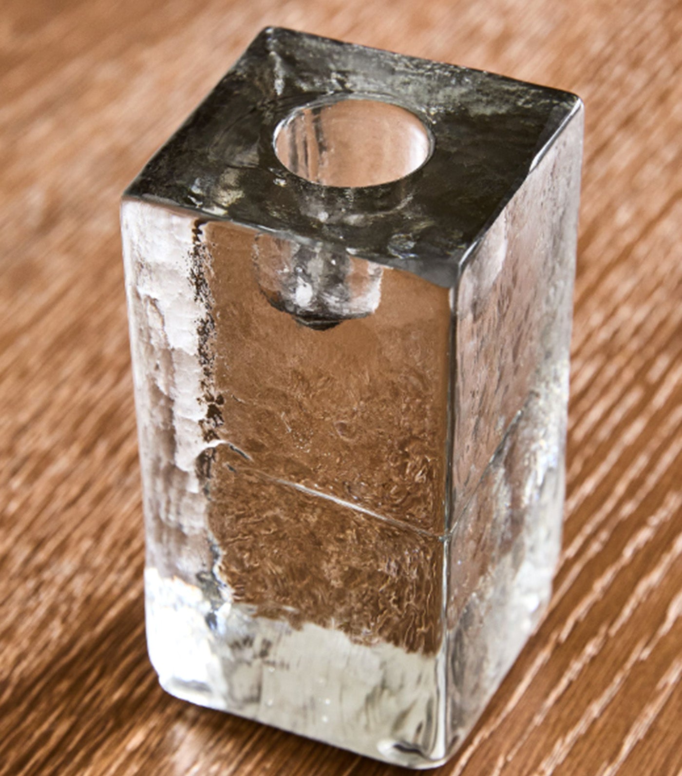 Cast Glass Taper Holder