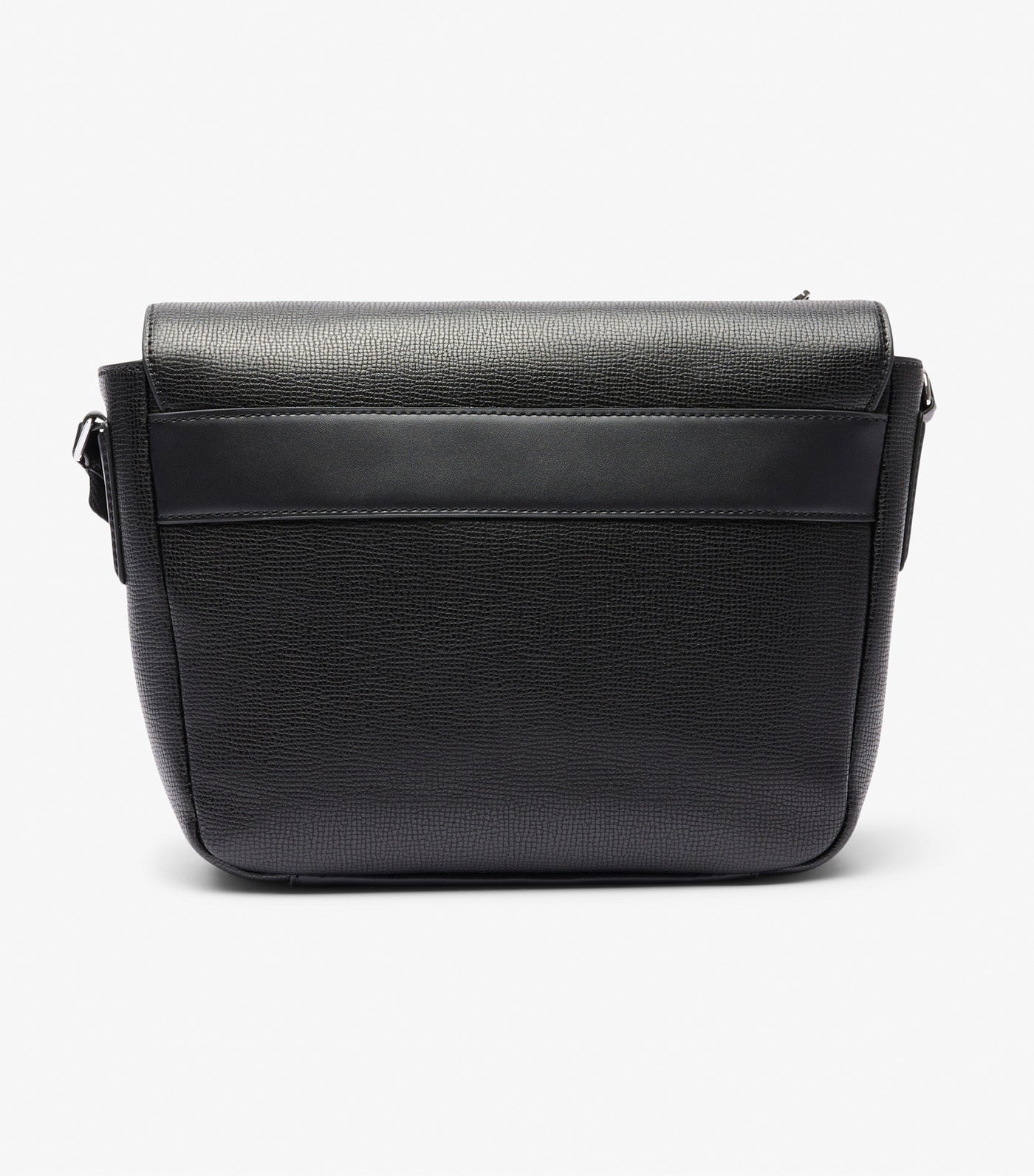 Ossian Flap Close Leather Satchel Noir