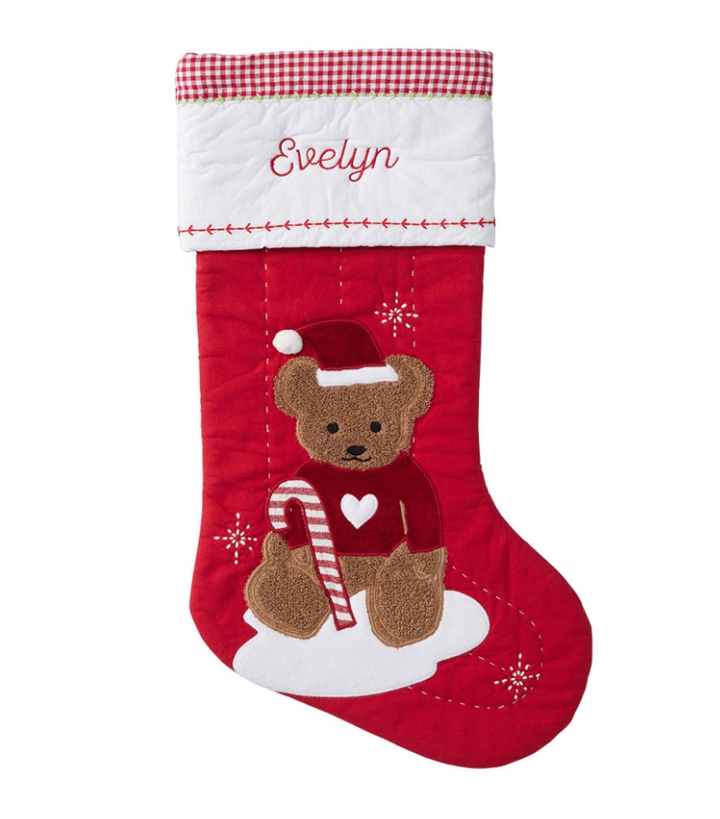 Bear Quilted Christmas Stocking Collection