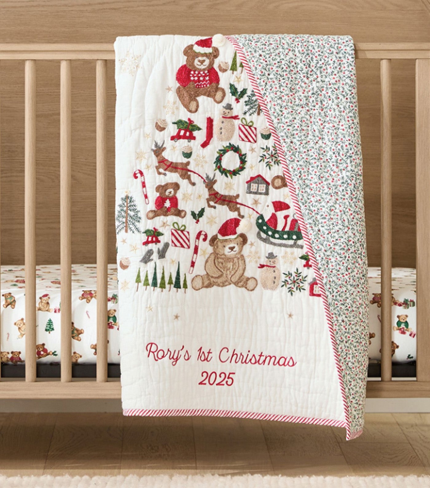 Teddy Bear Holiday Baby Quilt