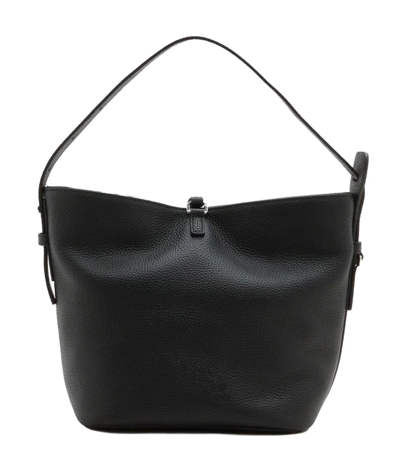 Tate Pebbled Buckle Bag Black