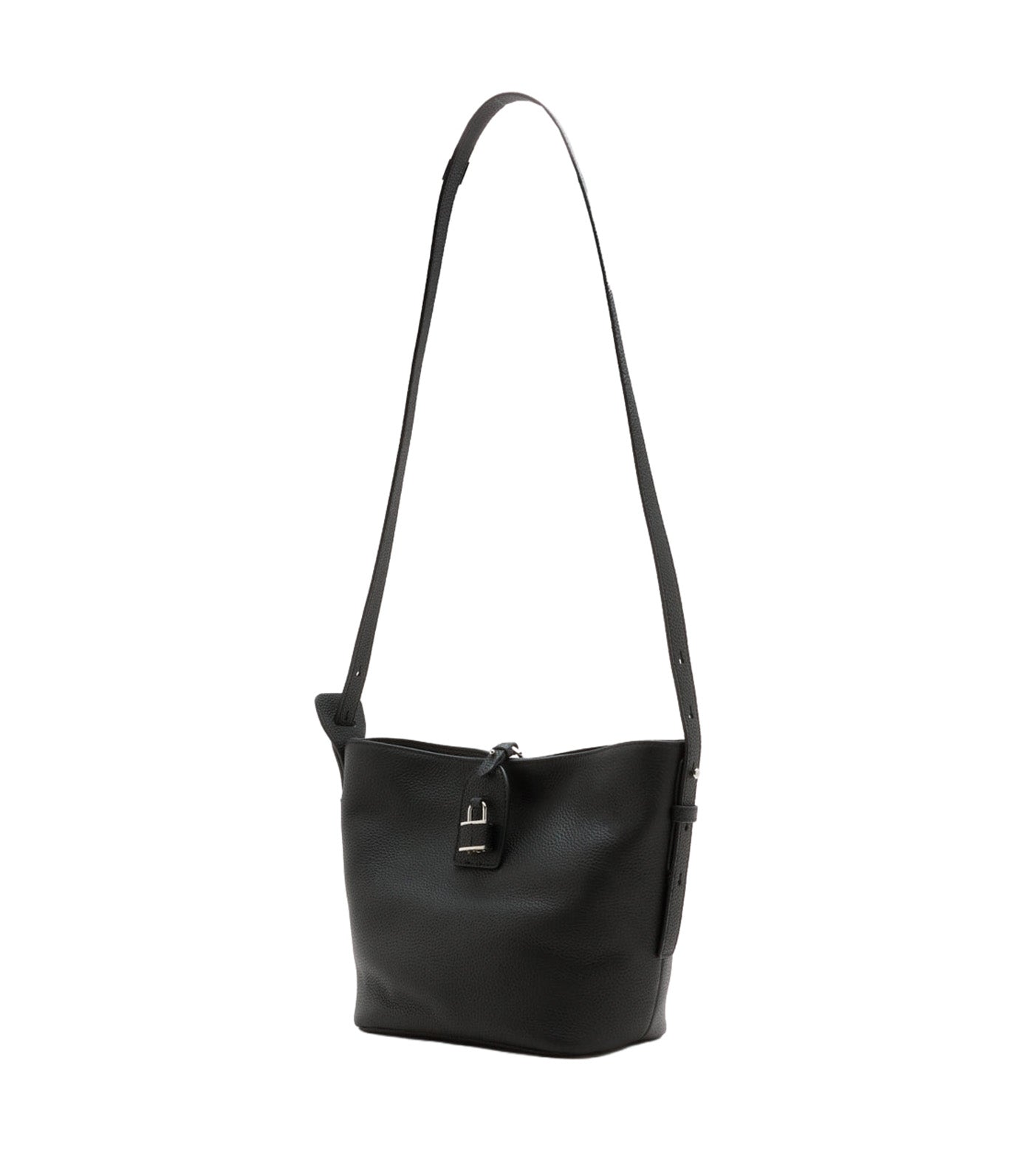 Tate Pebbled Buckle Bag Black