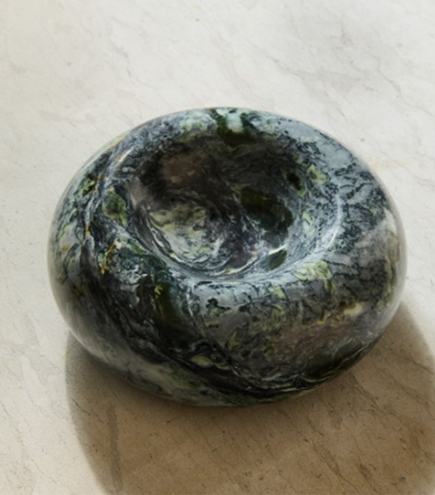 Marble Donut Trinket Tray Green