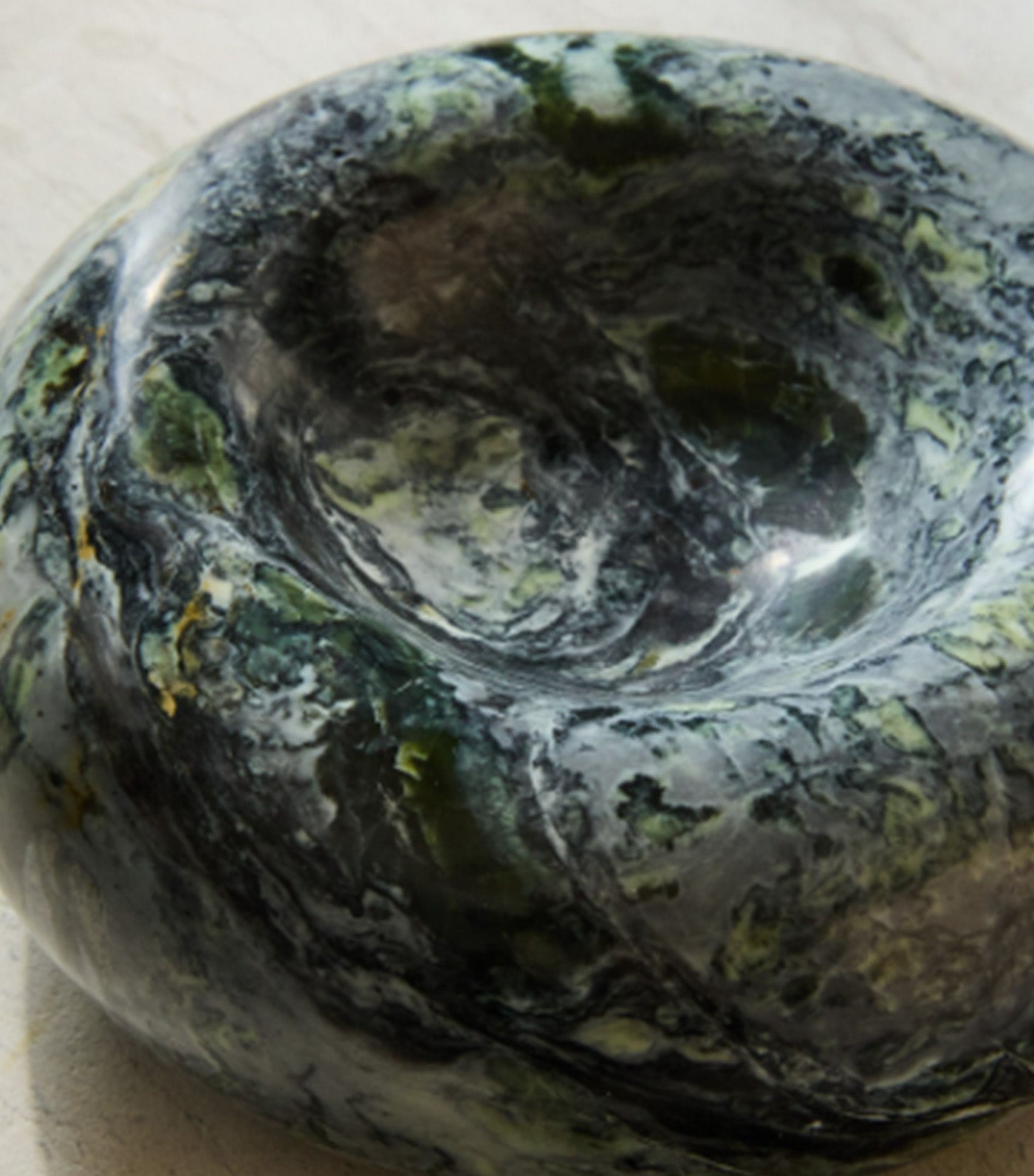 Marble Donut Trinket Tray Green