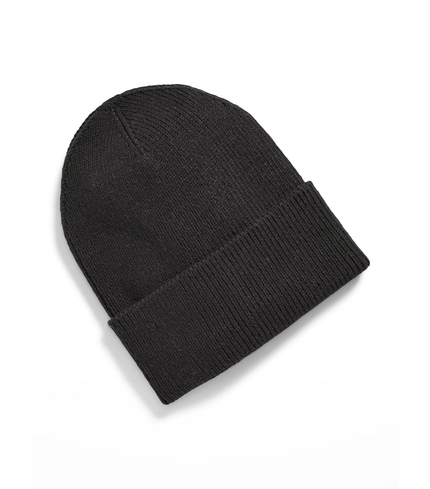 Old Navy Wide-Cuff Ribbed Beanie for Men Black Jack