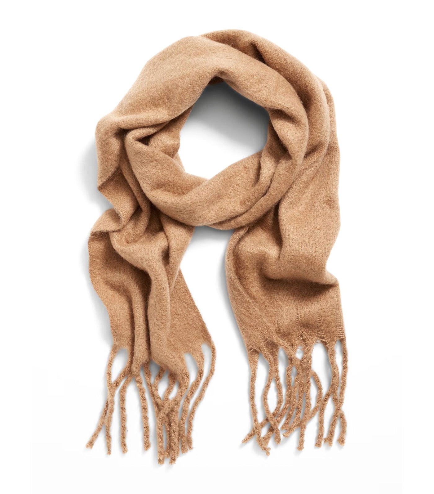 Old Navy Brushed Fringed Scarf Heather Brown Earth