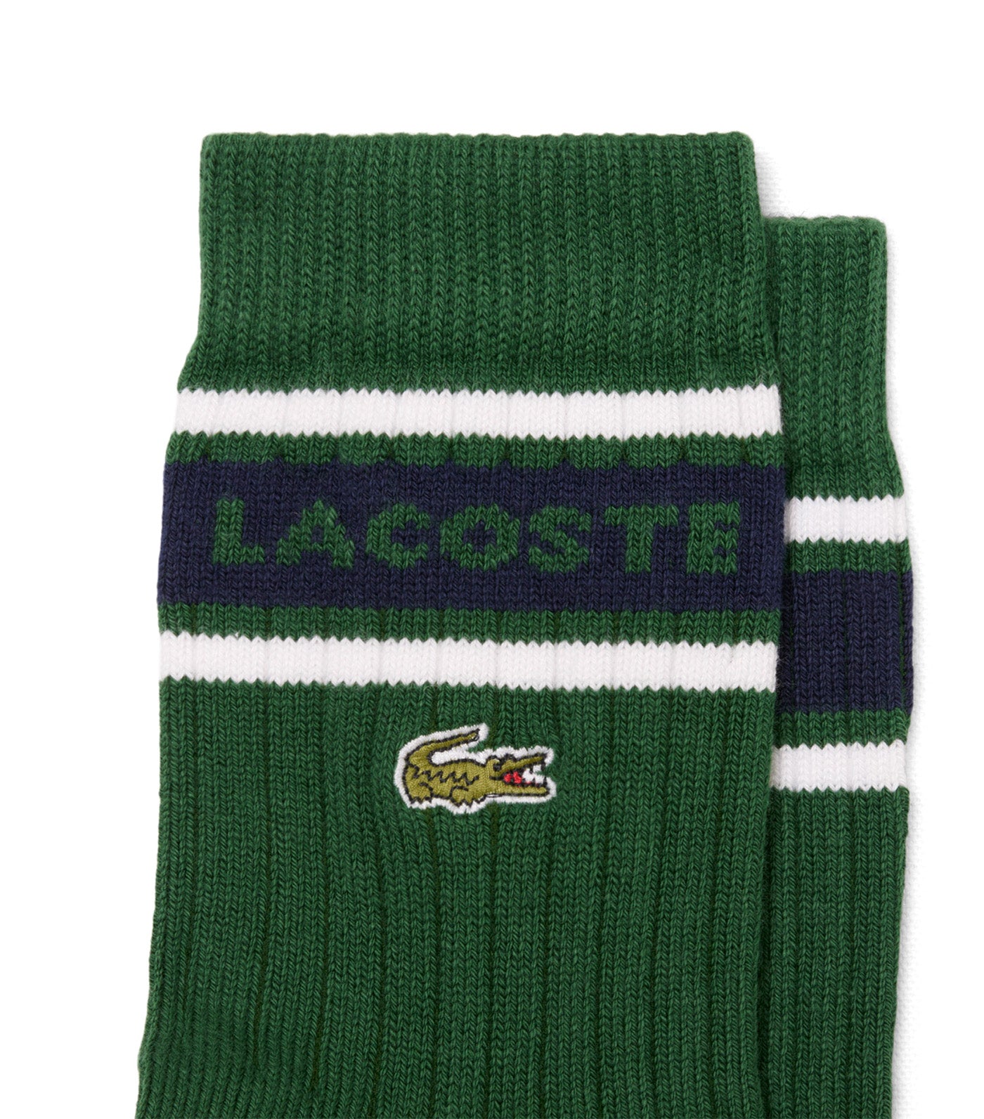 Lacoste 2-Pack Ribbed Cotton Socks Green/White/Navy Blue