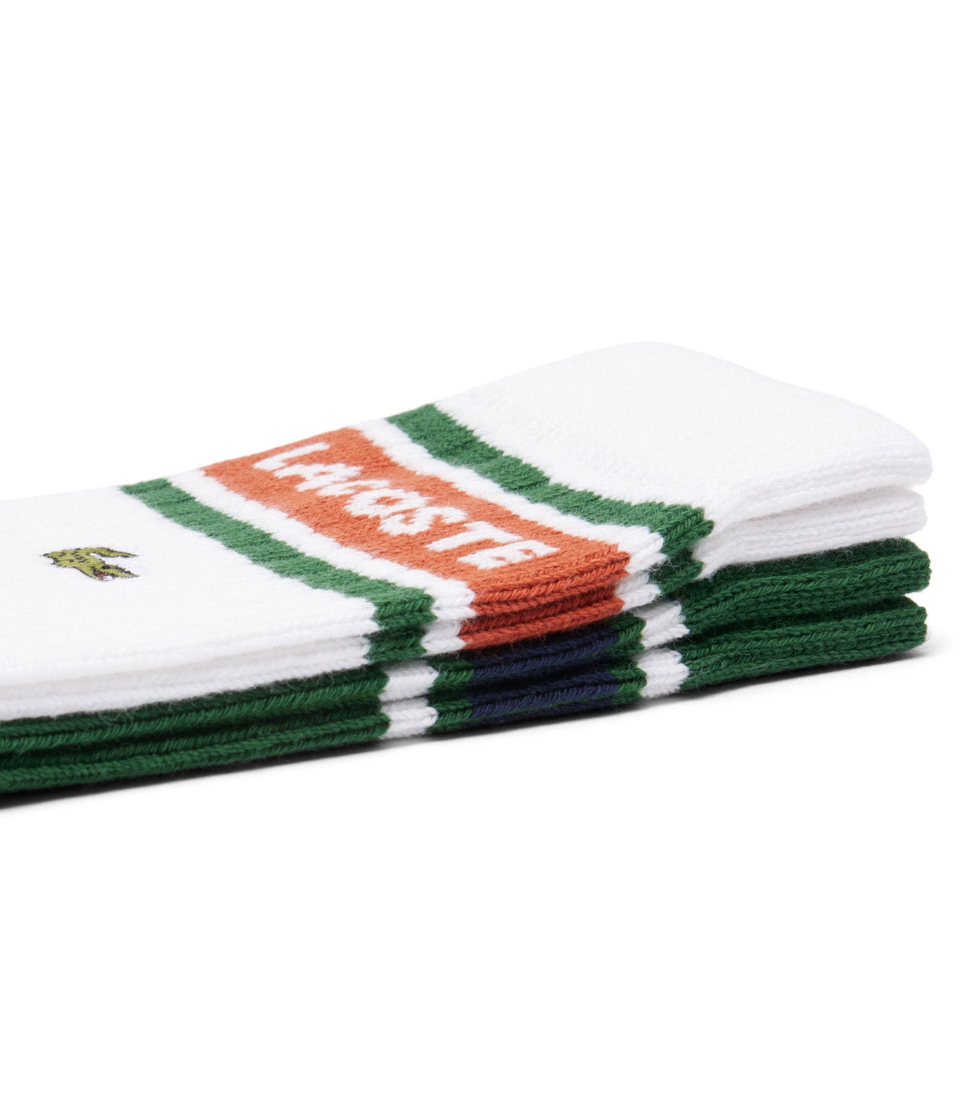Lacoste 2-Pack Ribbed Cotton Socks Green/White/Navy Blue