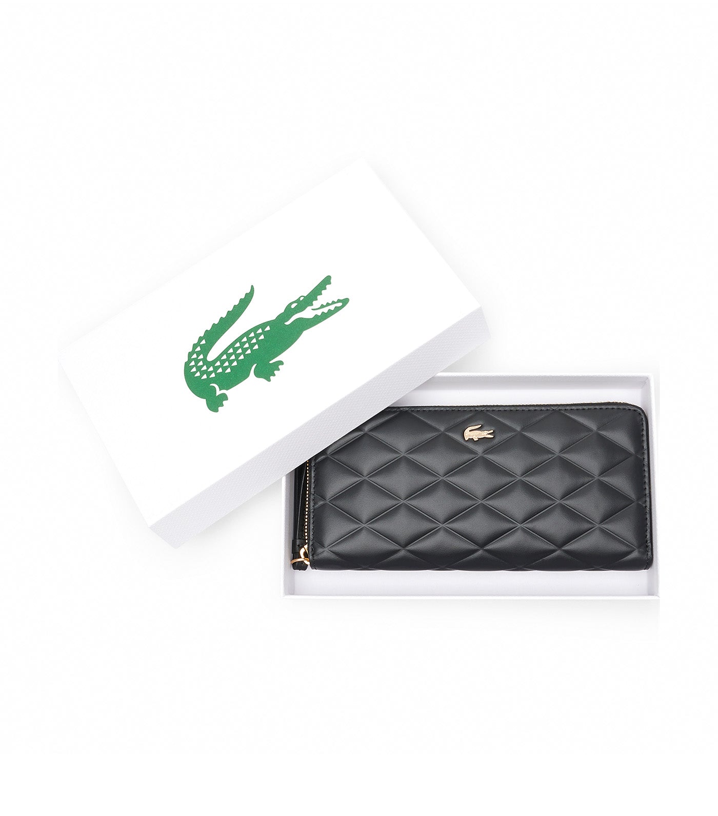 Large Crocodelle Leather Billfold Noir