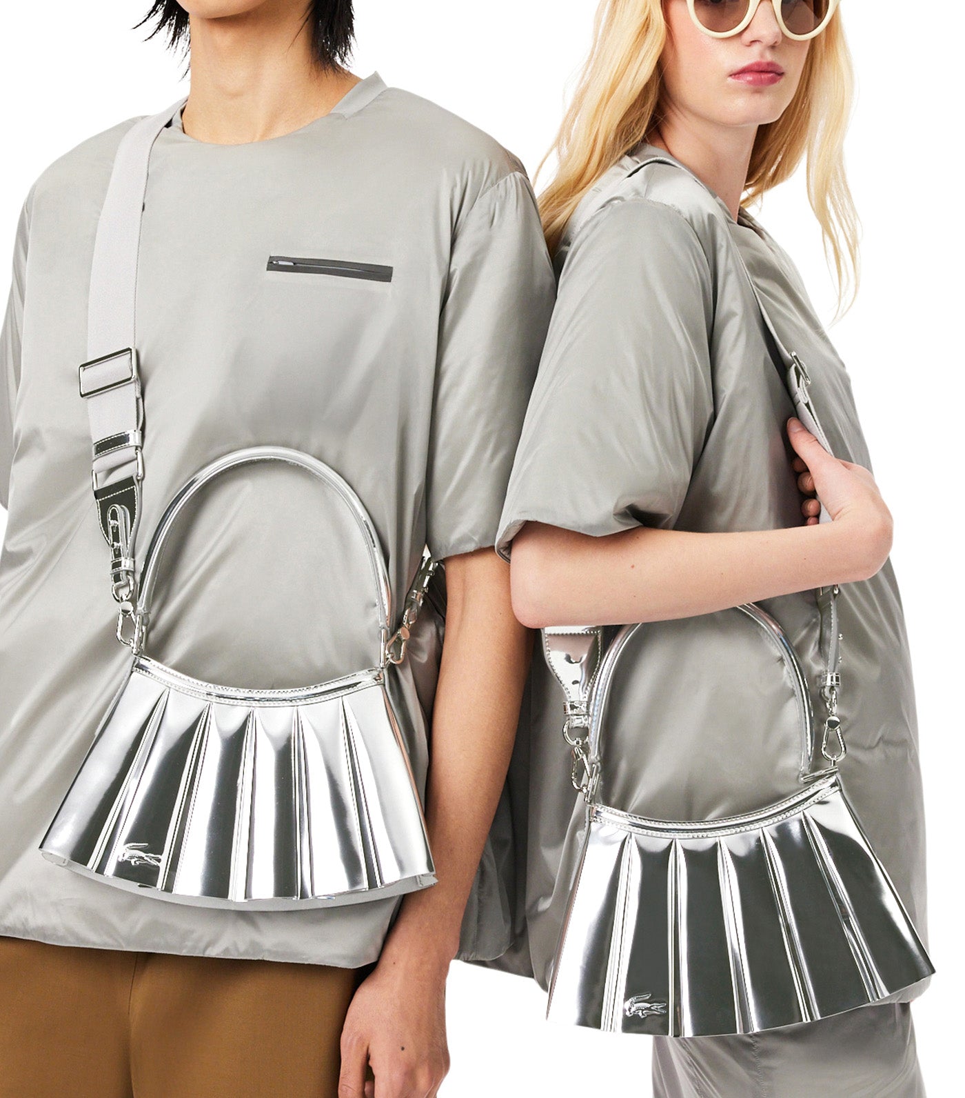 Runway Small Lenglen Mirror Leather Purse Silver Mirror