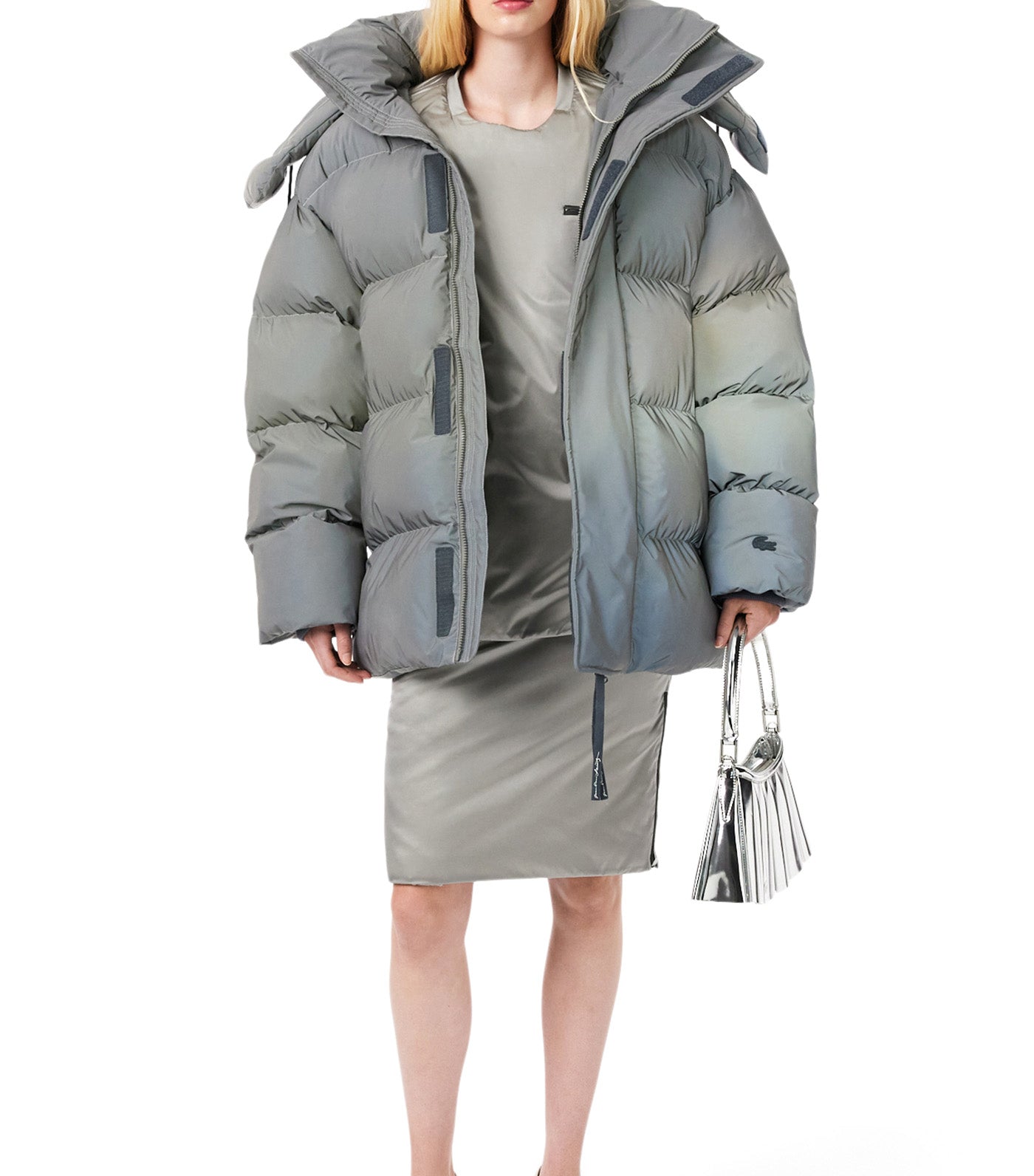 Runway Small Lenglen Mirror Leather Purse Silver Mirror