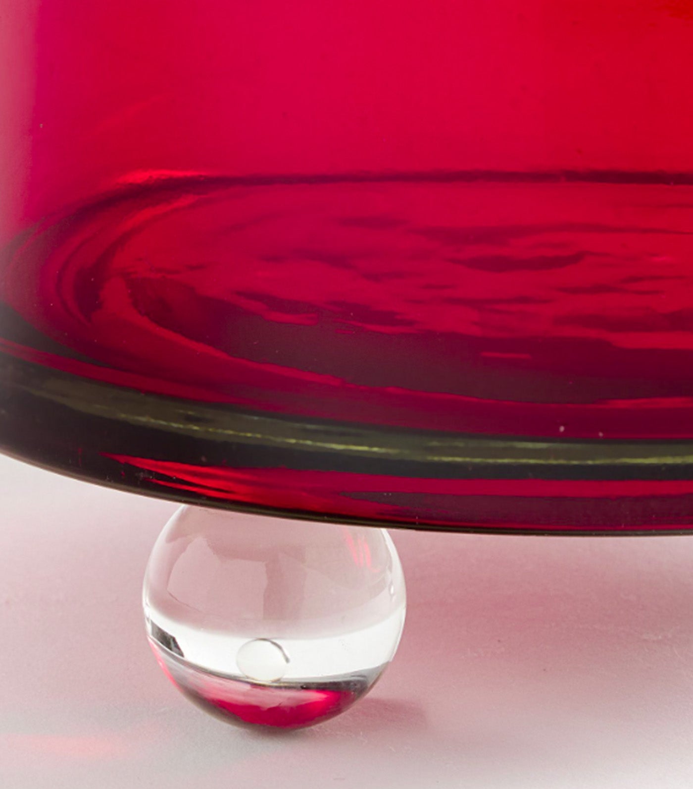 Ruby Red Glass Hurricane Candle Holder