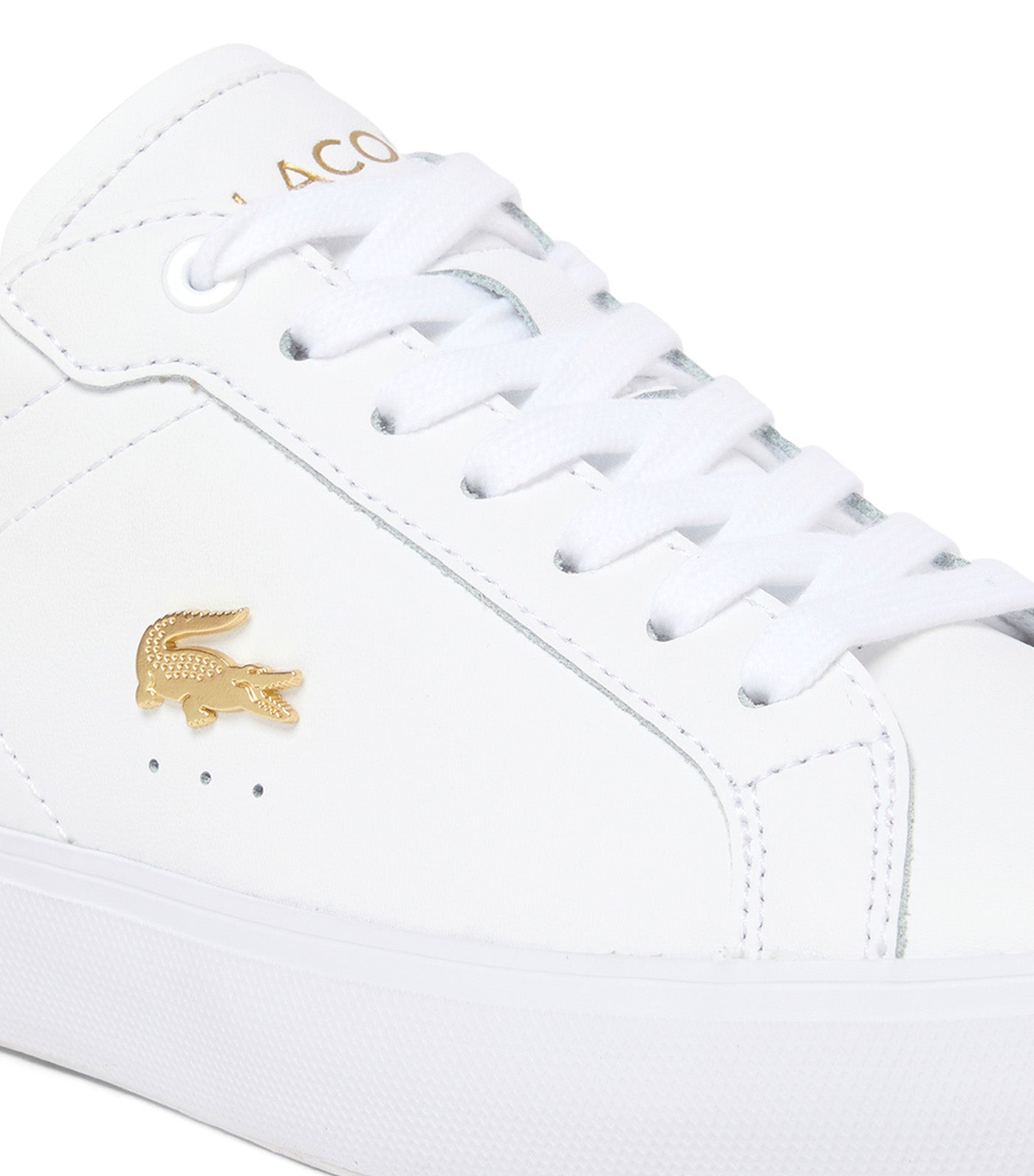 Lacoste Women's Powercourt Leather Sneakers White/Gold