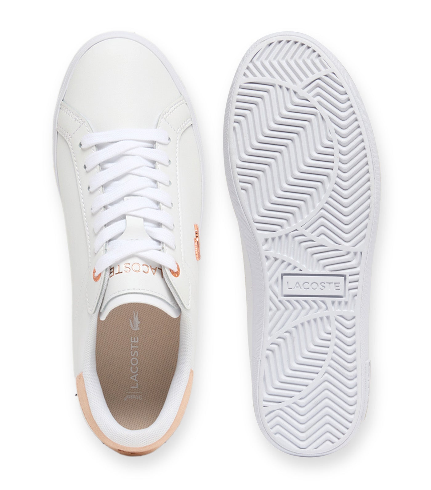 Lacoste Women's Powercourt Leather Sneakers White/Light Pink