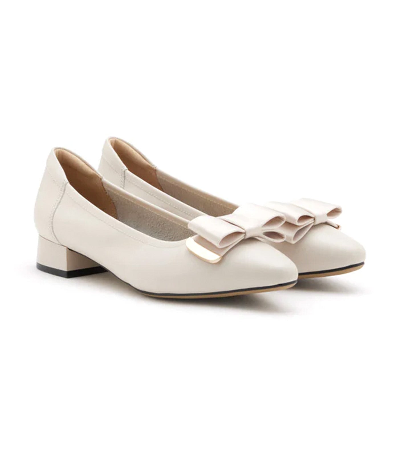 Elaia Point-Toe Bow Buckle Heels