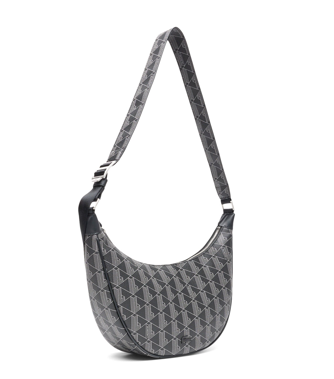 Lacoste The Blend Half Moon Purse Monogram Noir Gris