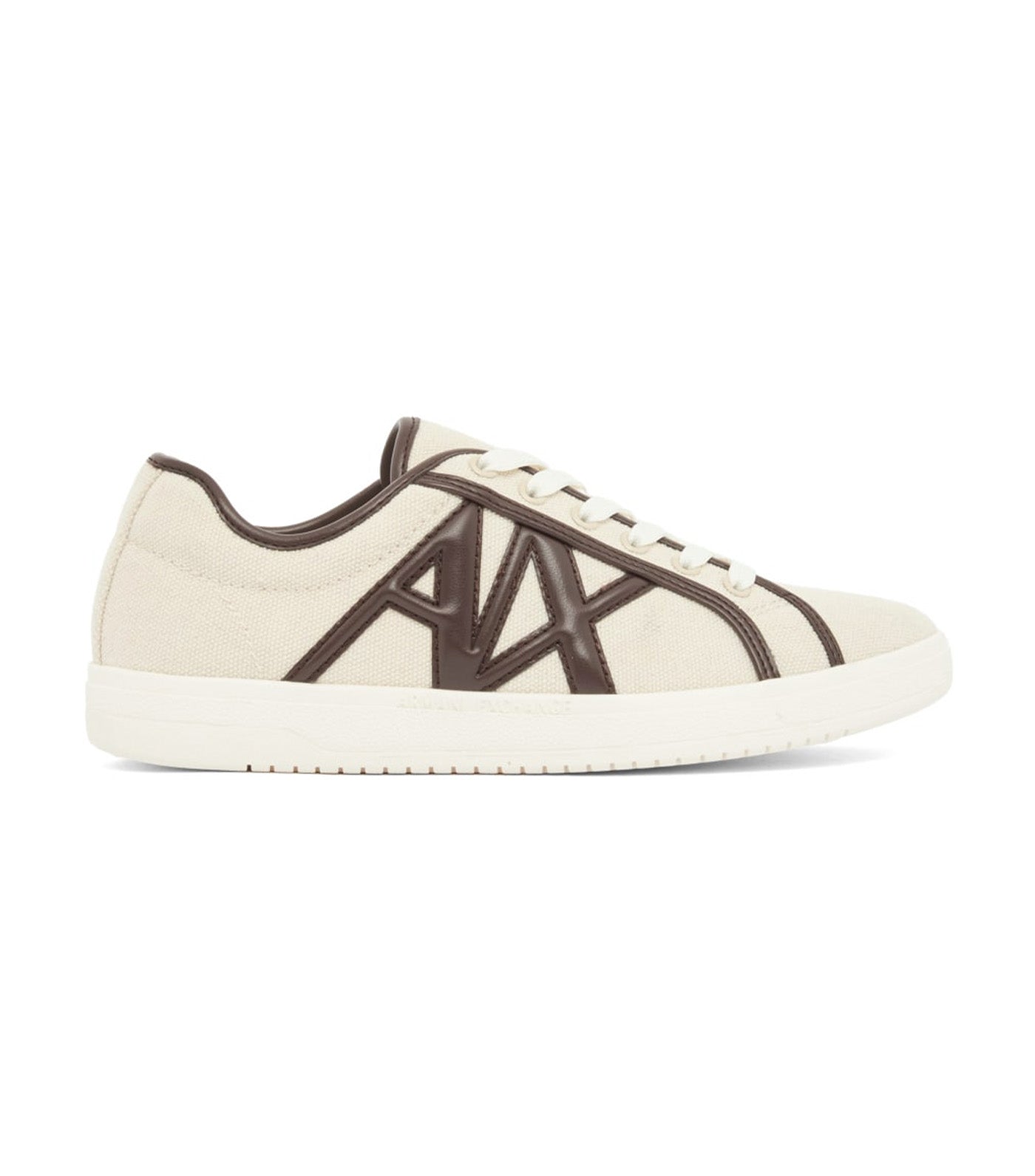 Canvas and Faux Leather Sneakers Ecru + Dusk Shade