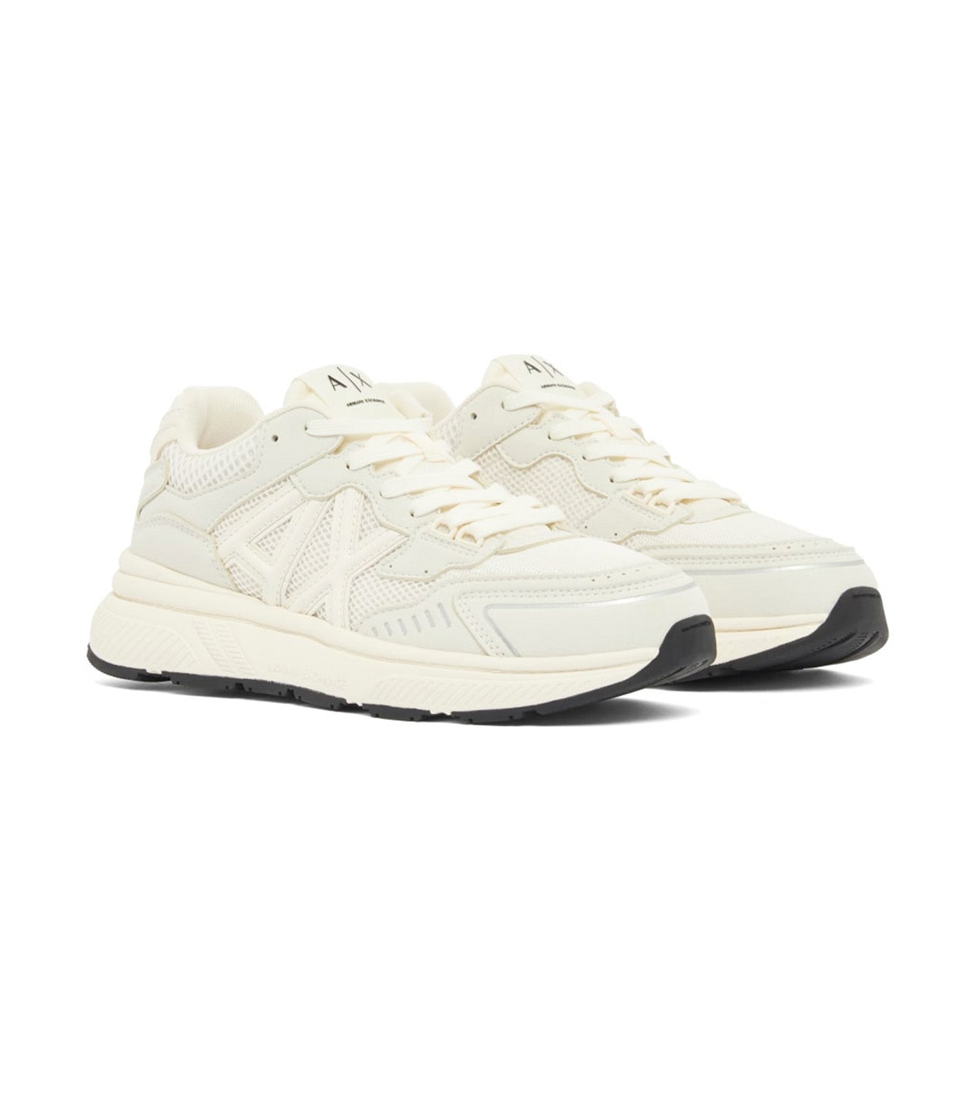 Sneakers in Microsuede and Mesh Off White + Off White