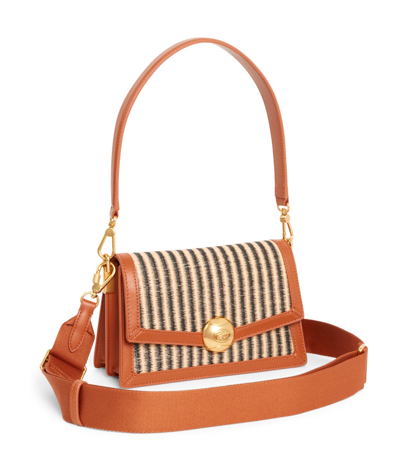 Summer Pack Raffia Shoulder Bag Natural Noir Tan