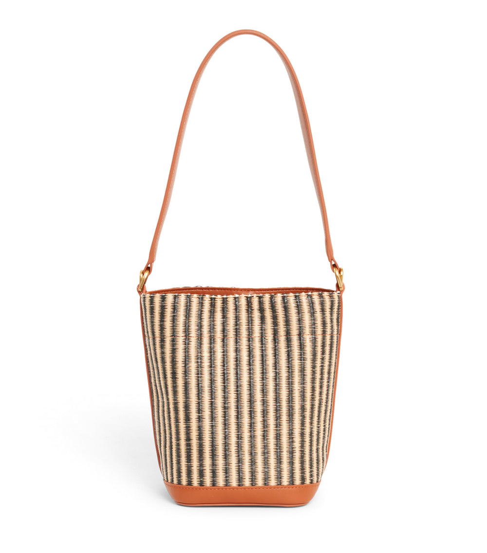 Lacoste Small Summer Pack Raffia Bucket Bag Natural Noir Tan | Rustan's