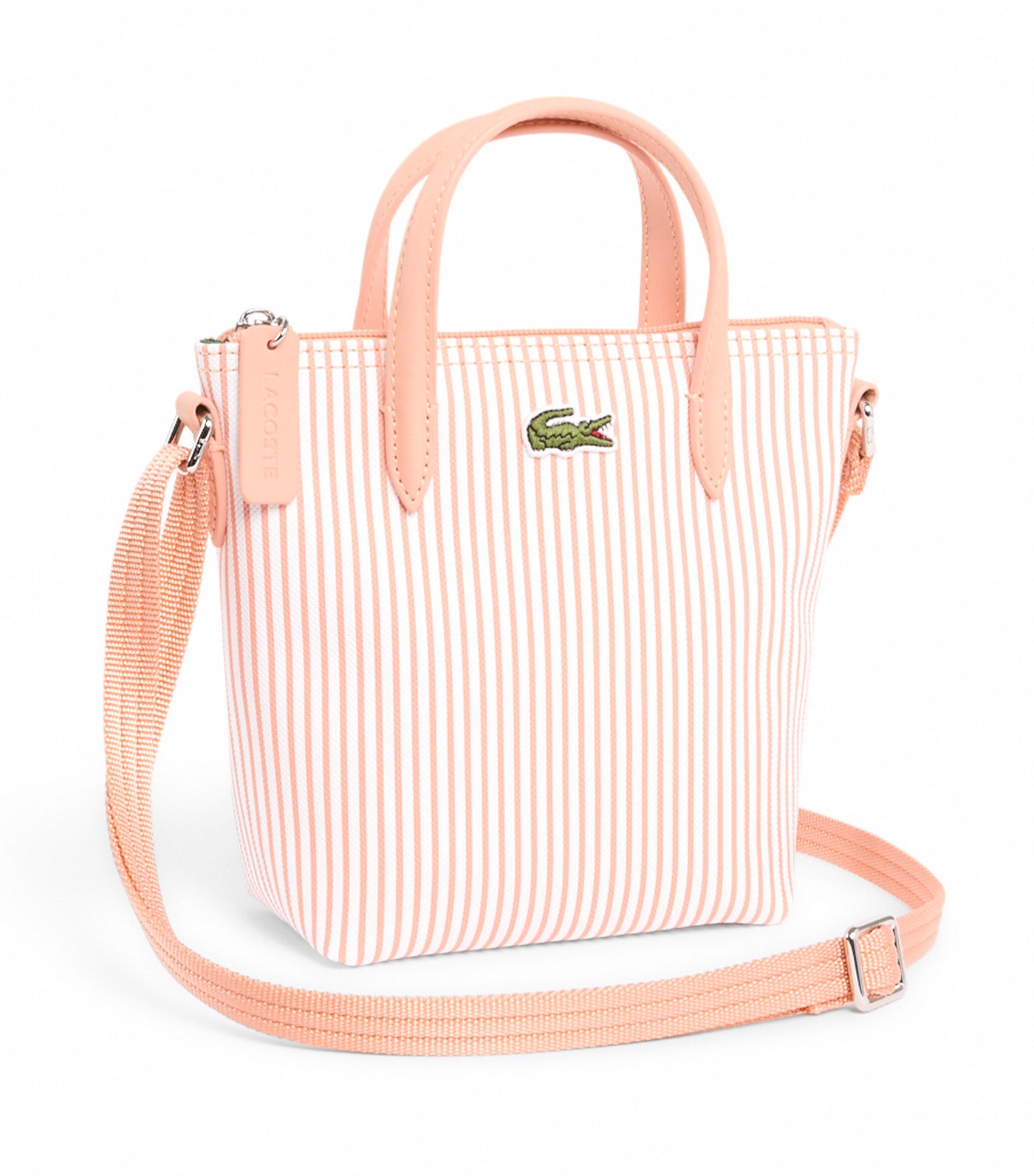 Mini Striped L.12.12 Concept Tote Blanc Miami