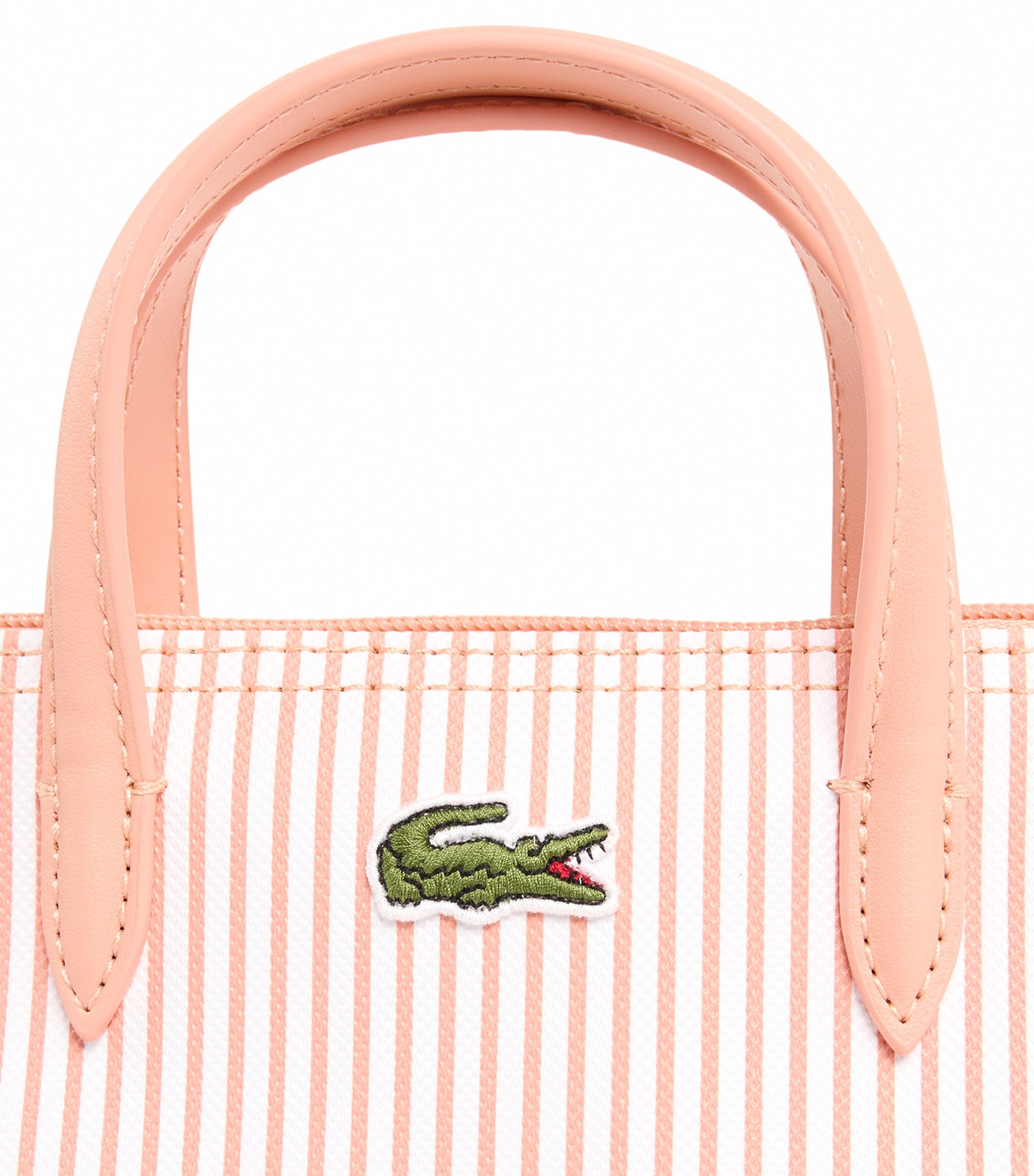 Mini Striped L.12.12 Concept Tote Blanc Miami