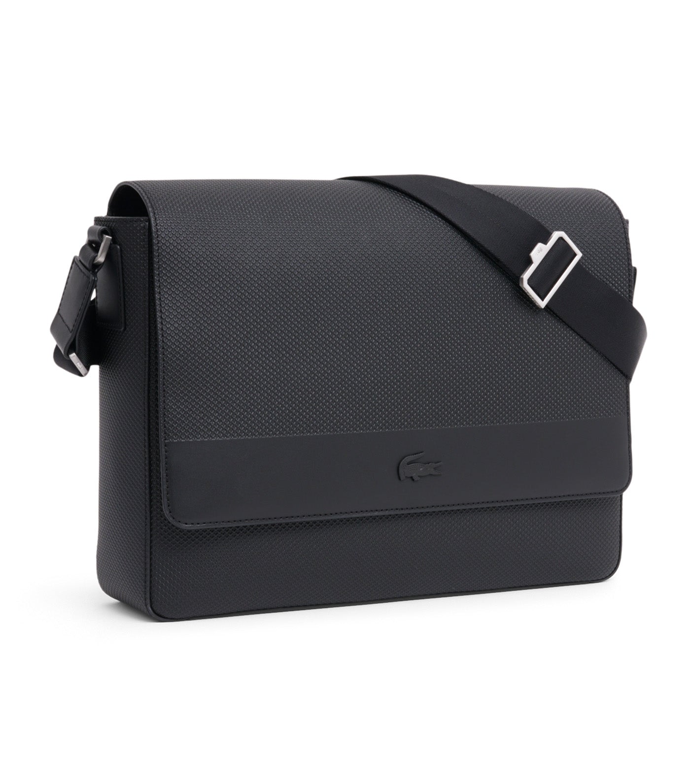Large Chantaco Leather Messenger Bag Noir