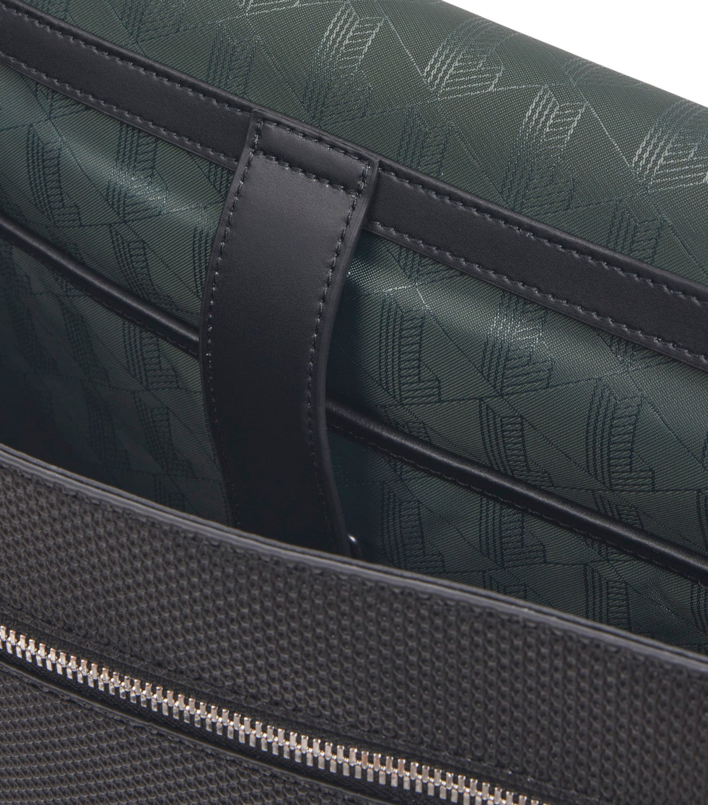 Large Chantaco Leather Messenger Bag Noir