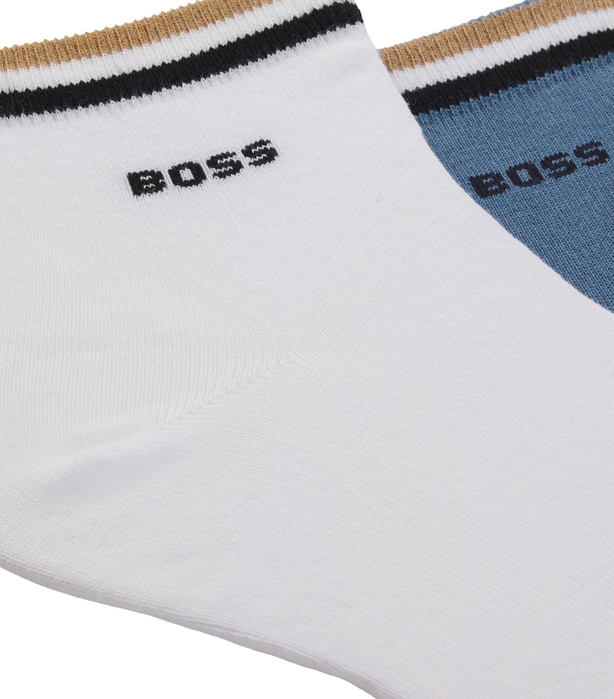 Two-Pack of Short Socks with Signature-Stripe Cuffs Dark Blue